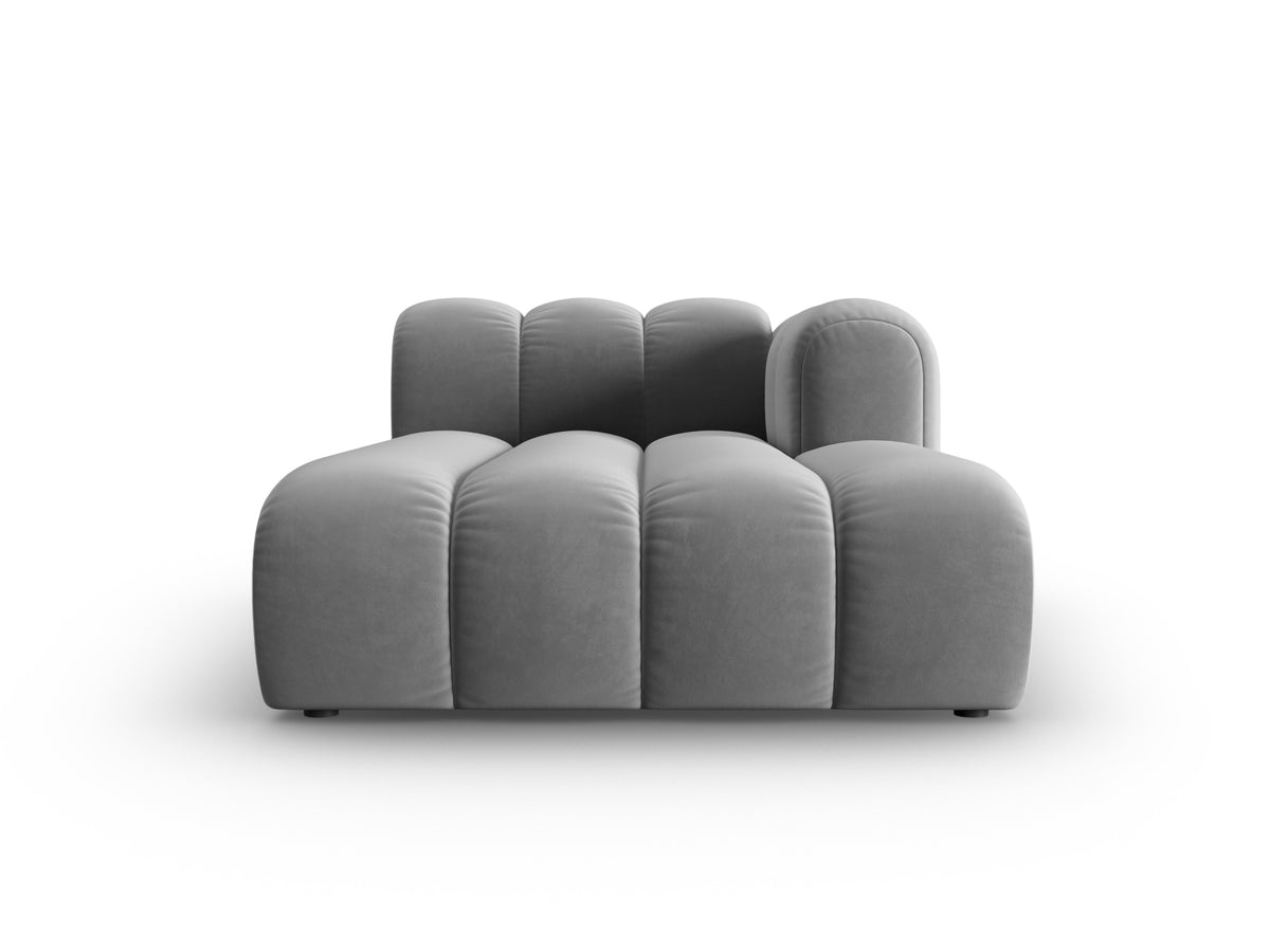 Lupine Velour Sofa Chaise Lounge rechts 2 Sitzer in Grey-Salvador präsentiert im Onlineshop von KAQTU Design AG. L-Sofa rechts ist von Micadoni