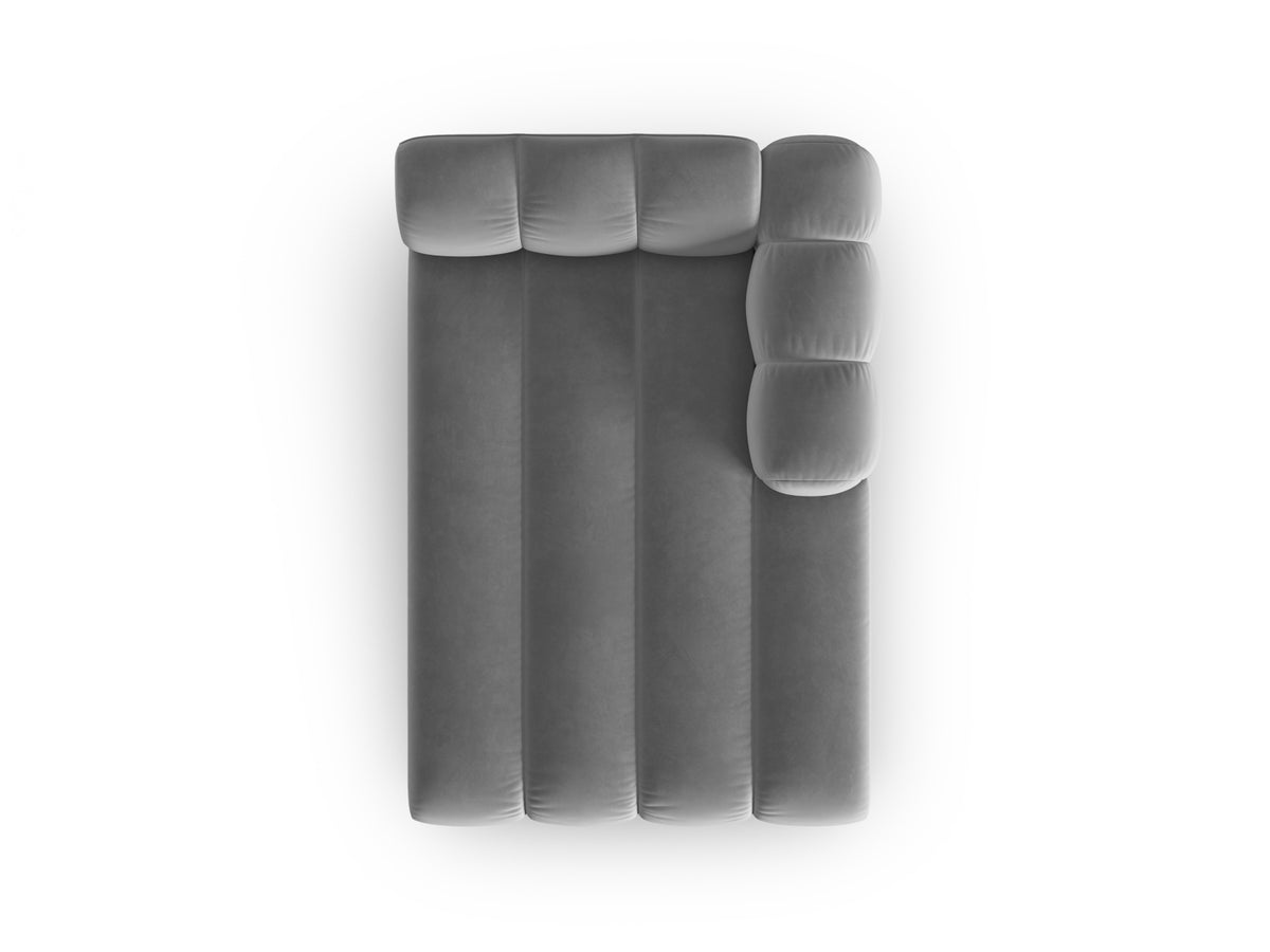 Lupine Velour Sofa Chaise Lounge rechts 2 Sitzer in Grey-Salvador präsentiert im Onlineshop von KAQTU Design AG. L-Sofa rechts ist von Micadoni