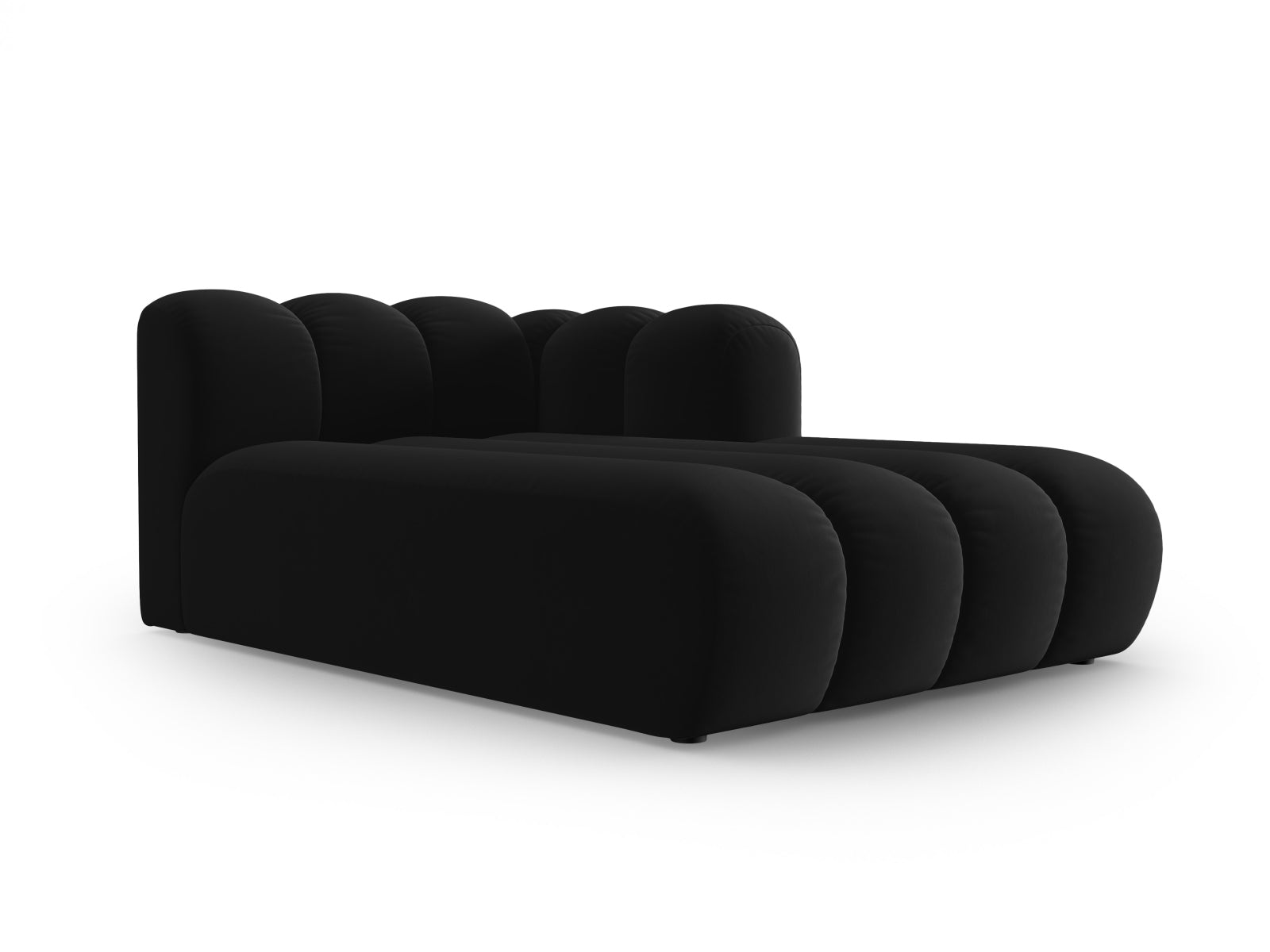 Lupine Velour Sofa Chaise Lounge rechts 2 Sitzer in Black-Salvador präsentiert im Onlineshop von KAQTU Design AG. L-Sofa rechts ist von Micadoni