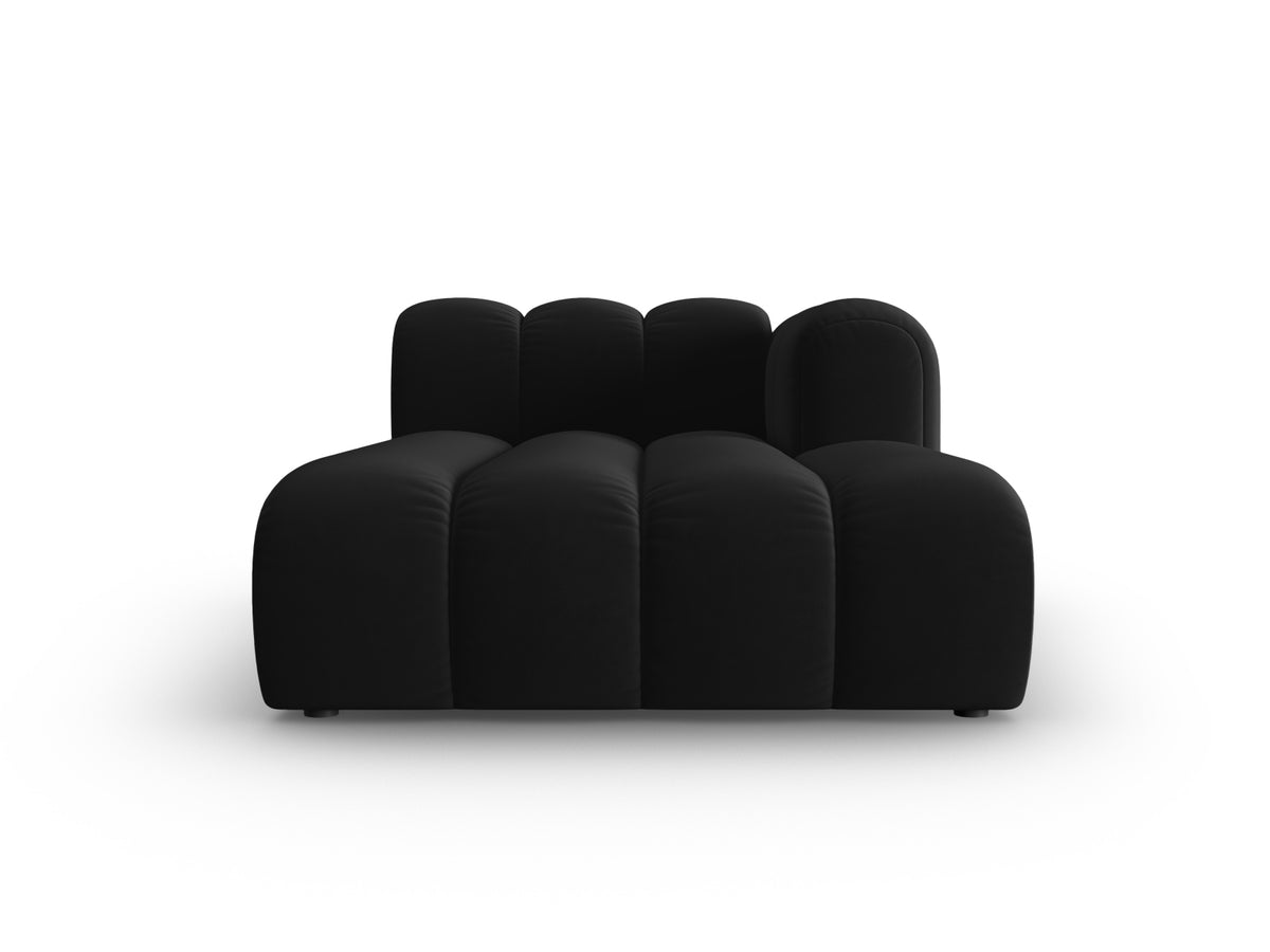 Lupine Velour Sofa Chaise Lounge rechts 2 Sitzer in Black-Salvador präsentiert im Onlineshop von KAQTU Design AG. L-Sofa rechts ist von Micadoni
