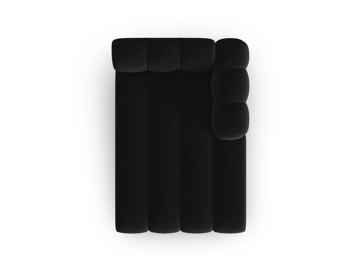 Lupine Velour Sofa Chaise Lounge rechts 2 Sitzer in Black-Salvador präsentiert im Onlineshop von KAQTU Design AG. L-Sofa rechts ist von Micadoni