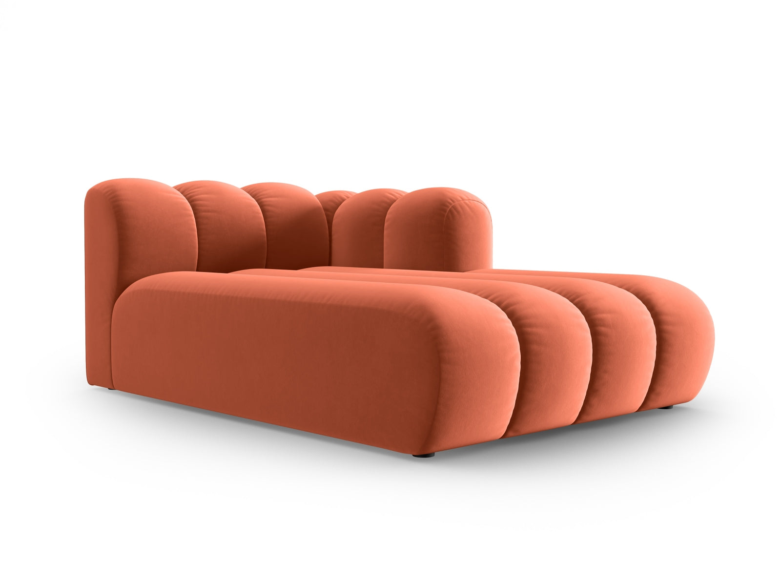 Lupine Velour Sofa Chaise Lounge rechts 2 Sitzer in Coral-Salvador präsentiert im Onlineshop von KAQTU Design AG. L-Sofa rechts ist von Micadoni