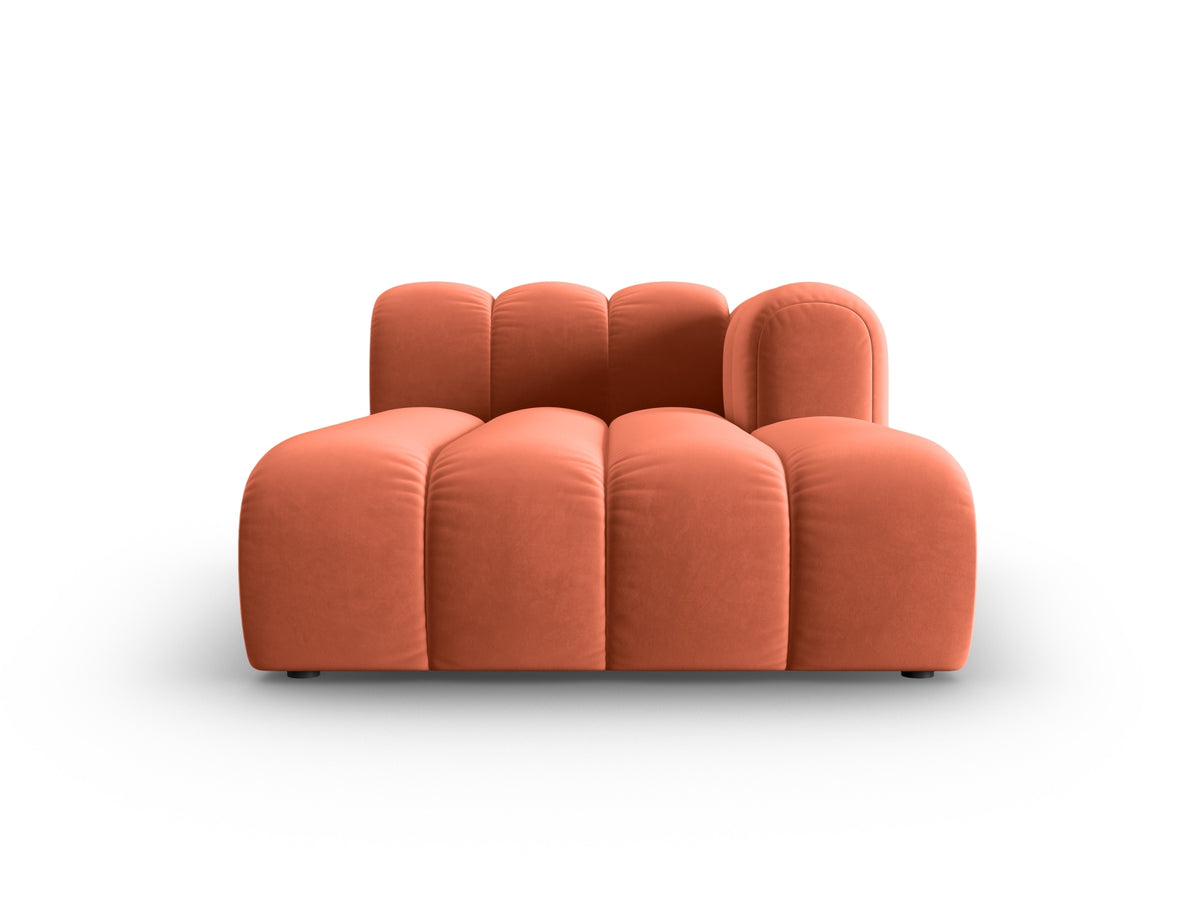Lupine Velour Sofa Chaise Lounge rechts 2 Sitzer in Coral-Salvador präsentiert im Onlineshop von KAQTU Design AG. L-Sofa rechts ist von Micadoni