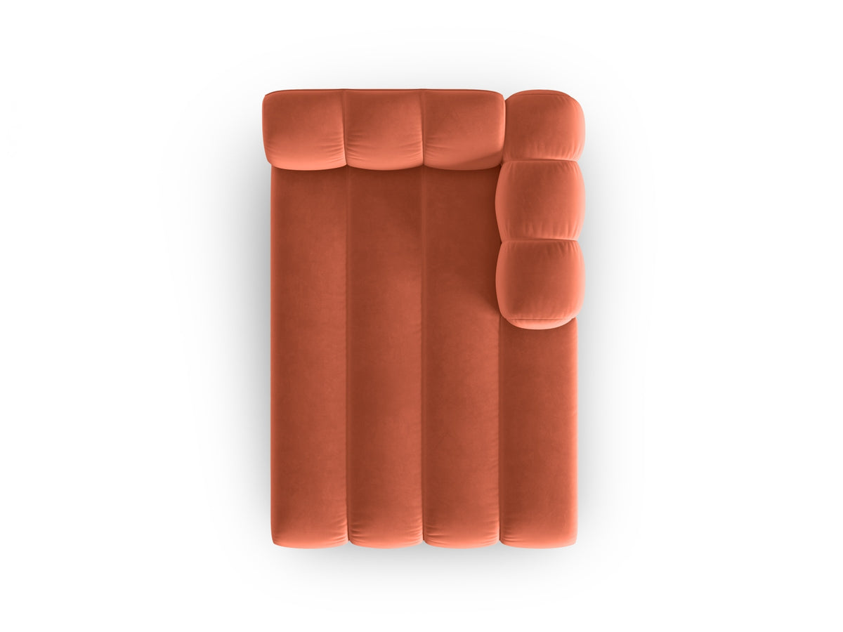 Lupine Velour Sofa Chaise Lounge rechts 2 Sitzer in Coral-Salvador präsentiert im Onlineshop von KAQTU Design AG. L-Sofa rechts ist von Micadoni