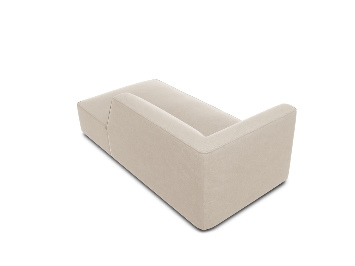 Ruby Velour Sofa Chaise Lounge rechts 1 Sitz in Beige-Salvador präsentiert im Onlineshop von KAQTU Design AG. L-Sofa rechts ist von Micadoni