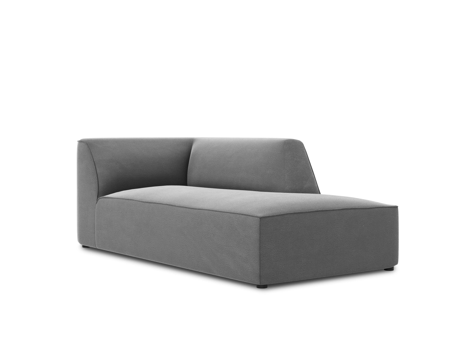 Ruby Velour Sofa Chaise Lounge rechts 1 Sitz in Grey-Salvador präsentiert im Onlineshop von KAQTU Design AG. L-Sofa rechts ist von Micadoni