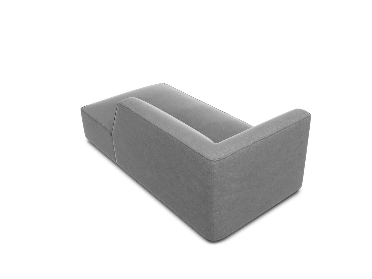 Ruby Velour Sofa Chaise Lounge rechts 1 Sitz in Grey-Salvador präsentiert im Onlineshop von KAQTU Design AG. L-Sofa rechts ist von Micadoni
