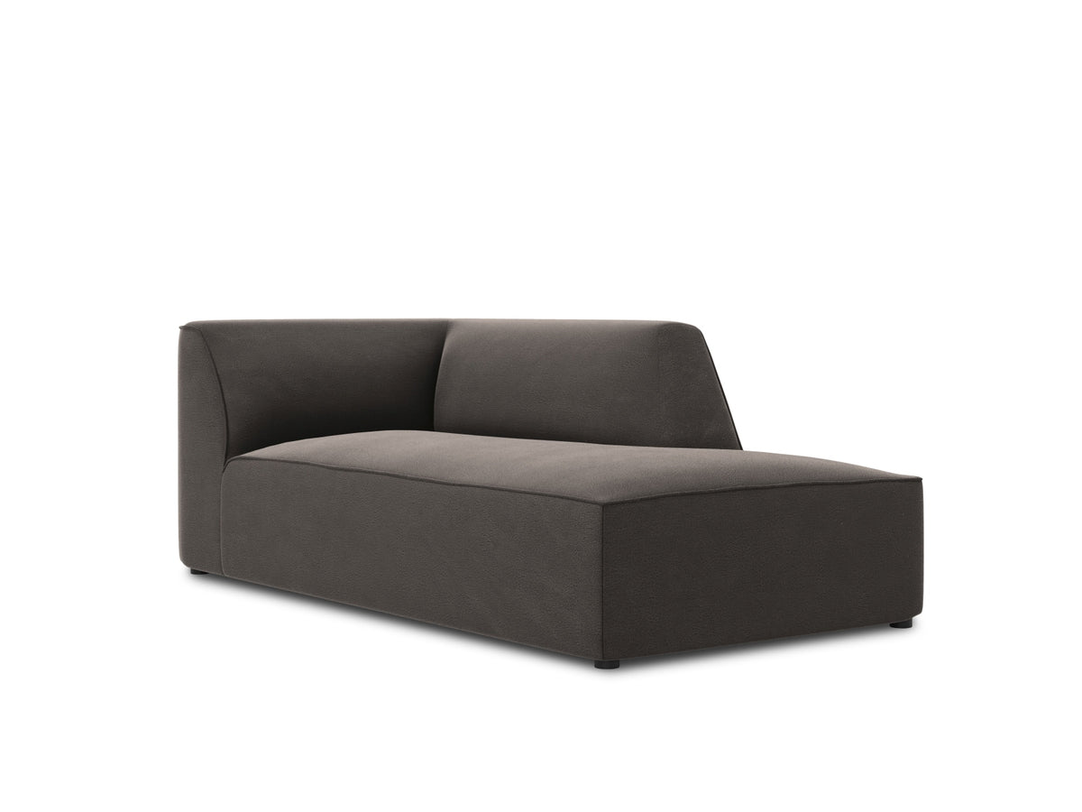 Ruby Velour Sofa Chaise Lounge rechts 1 Sitz in Dark Grey-Salvador präsentiert im Onlineshop von KAQTU Design AG. L-Sofa rechts ist von Micadoni
