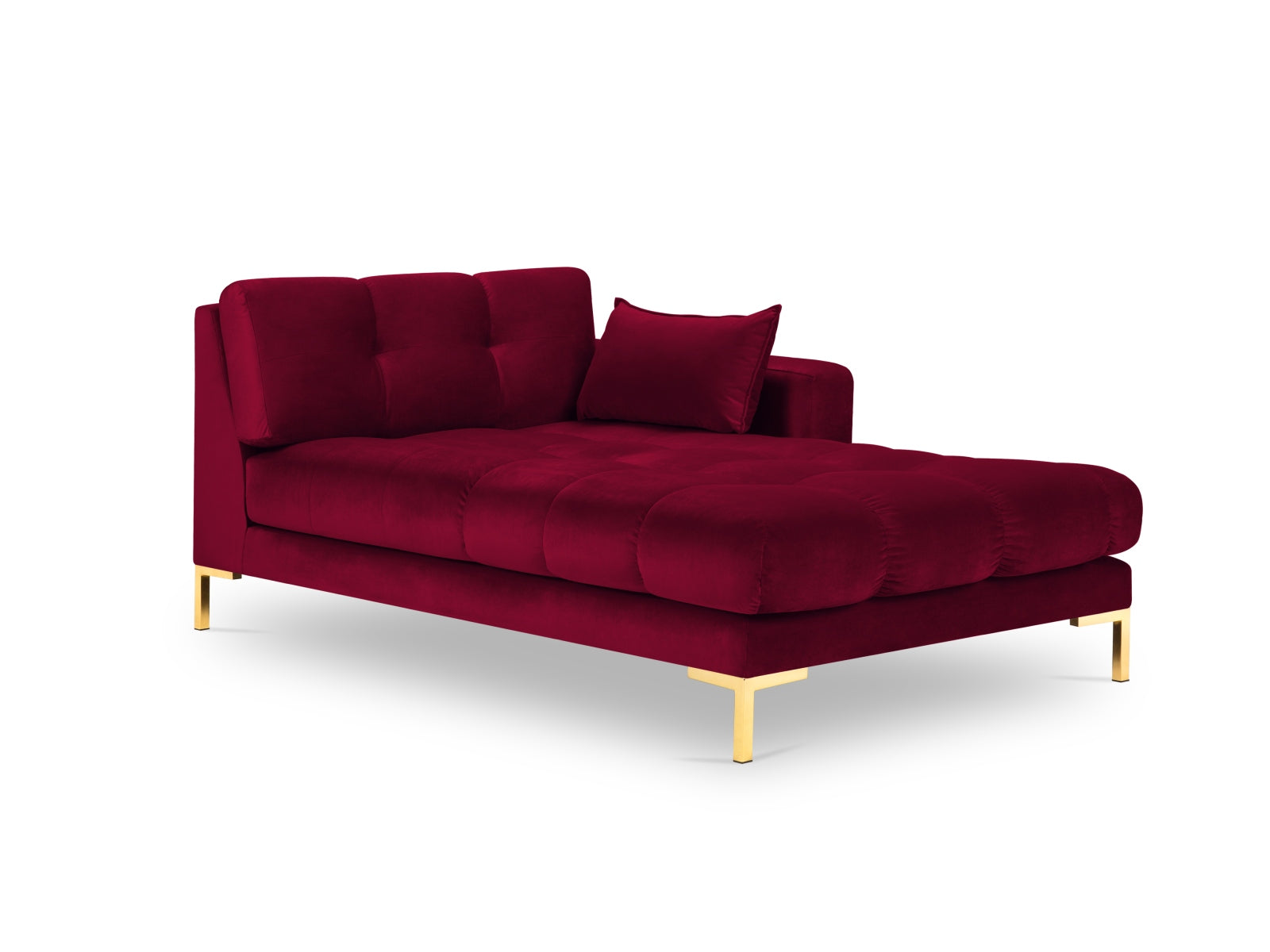 Mamaia Velour Sofa Chaise Lounge rechts 1 Sitz in Red/Gold präsentiert im Onlineshop von KAQTU Design AG. L-Sofa rechts ist von Micadoni