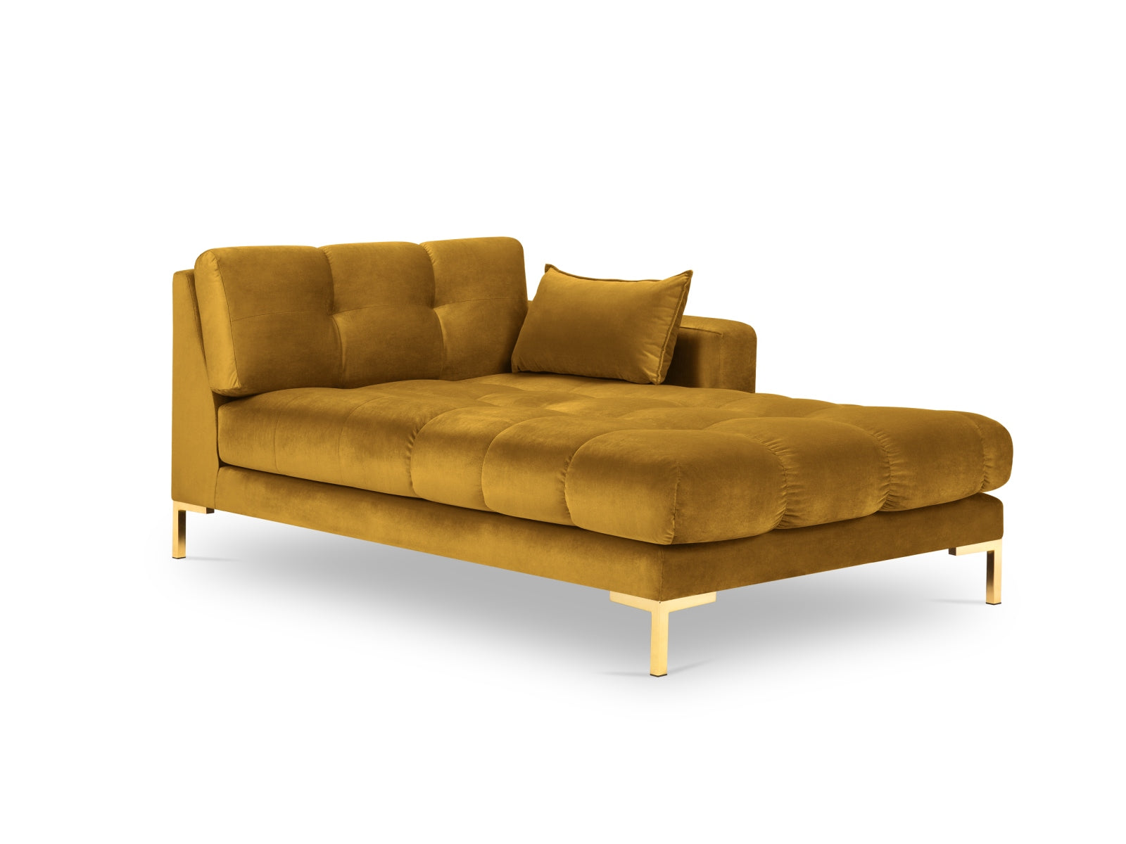Mamaia Velour Sofa Chaise Lounge rechts 1 Sitz in Yellow/Gold präsentiert im Onlineshop von KAQTU Design AG. L-Sofa rechts ist von Micadoni
