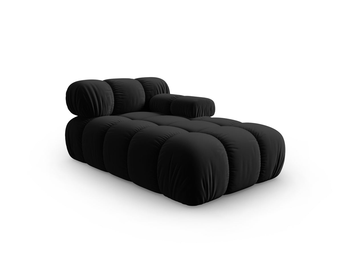 Bellis Velour Sofa Chaise Lounge rechts 1 Sitz 94cm in Black-Bluvel präsentiert im Onlineshop von KAQTU Design AG. Modulares Sofa ist von Micadoni