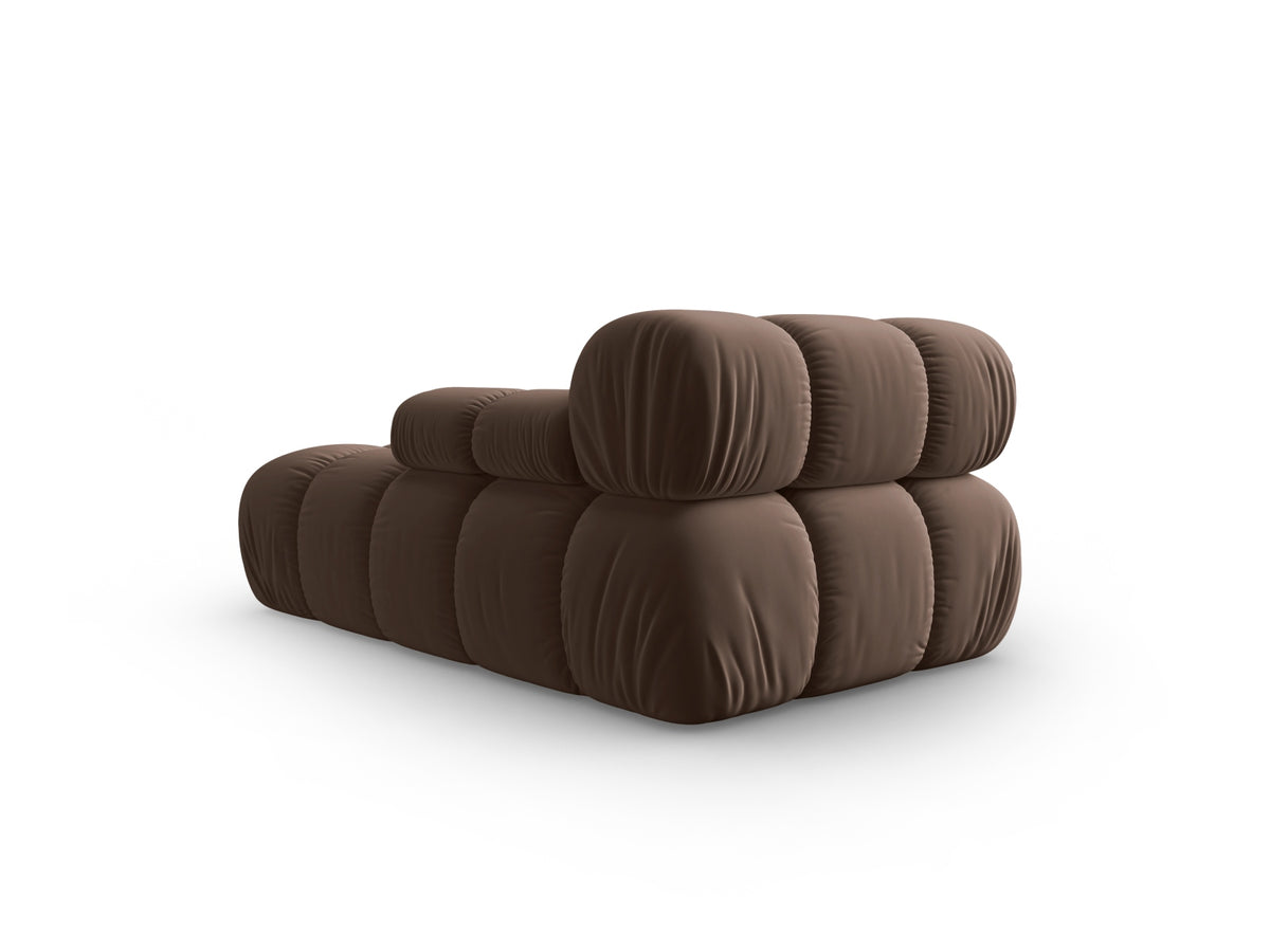 Bellis Velour Sofa Chaise Lounge rechts 1 Sitz 94cm in Dark Brown-Bluvel präsentiert im Onlineshop von KAQTU Design AG. Modulares Sofa ist von Micadoni