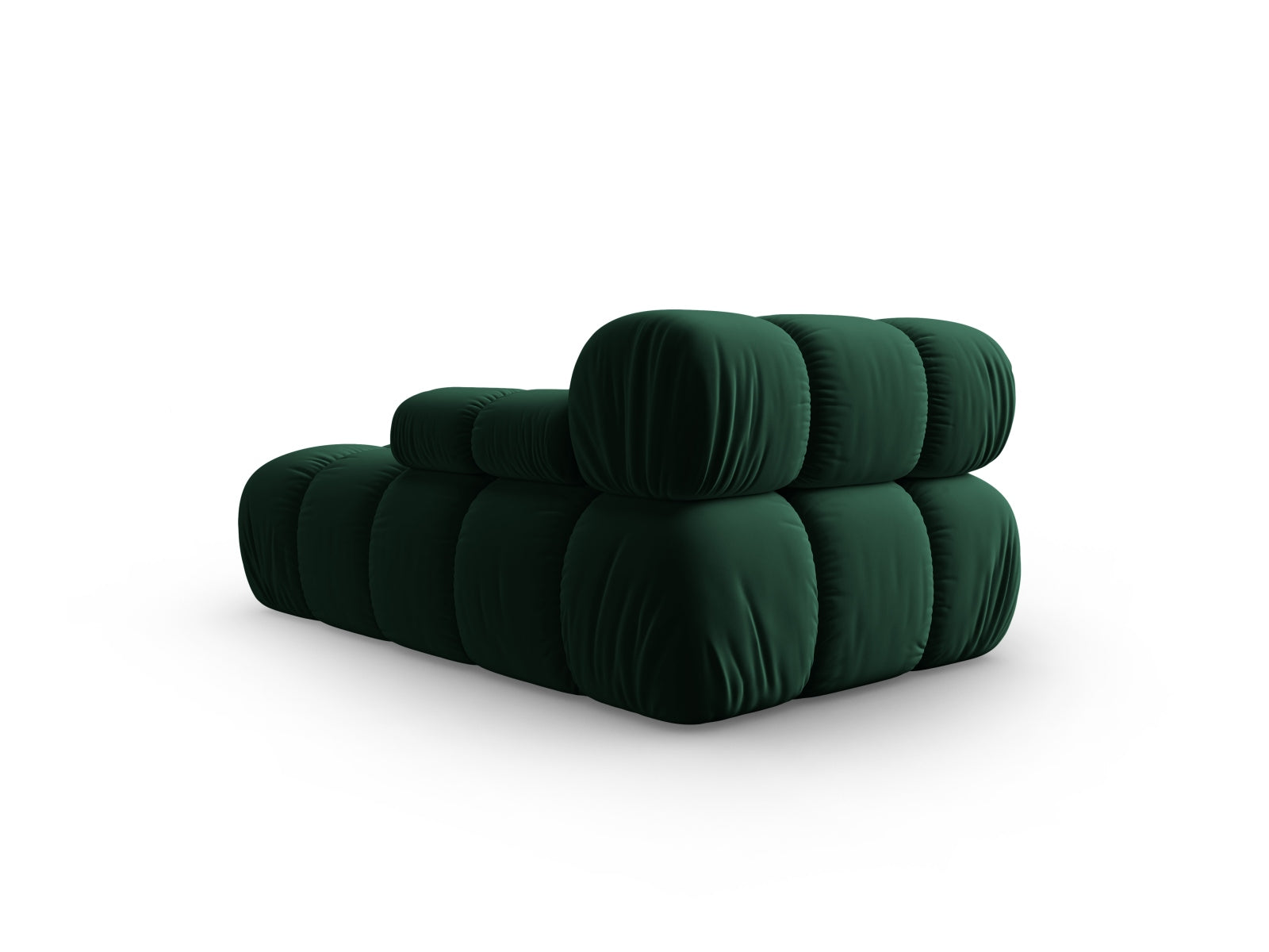 Stilvolles Bellis Velour Sofa Chaise Lounge in edlem Flaschengrün, 1-Sitzer mit 94 cm Breite, perfekt für moderne Einrichtungskonzepte.