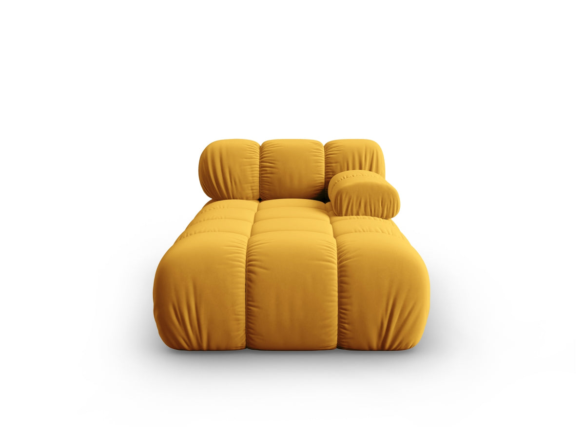 Bellis Velour Sofa Chaise Lounge rechts 1 Sitz 94cm in Yellow-Bluvel präsentiert im Onlineshop von KAQTU Design AG. Modulares Sofa ist von Micadoni