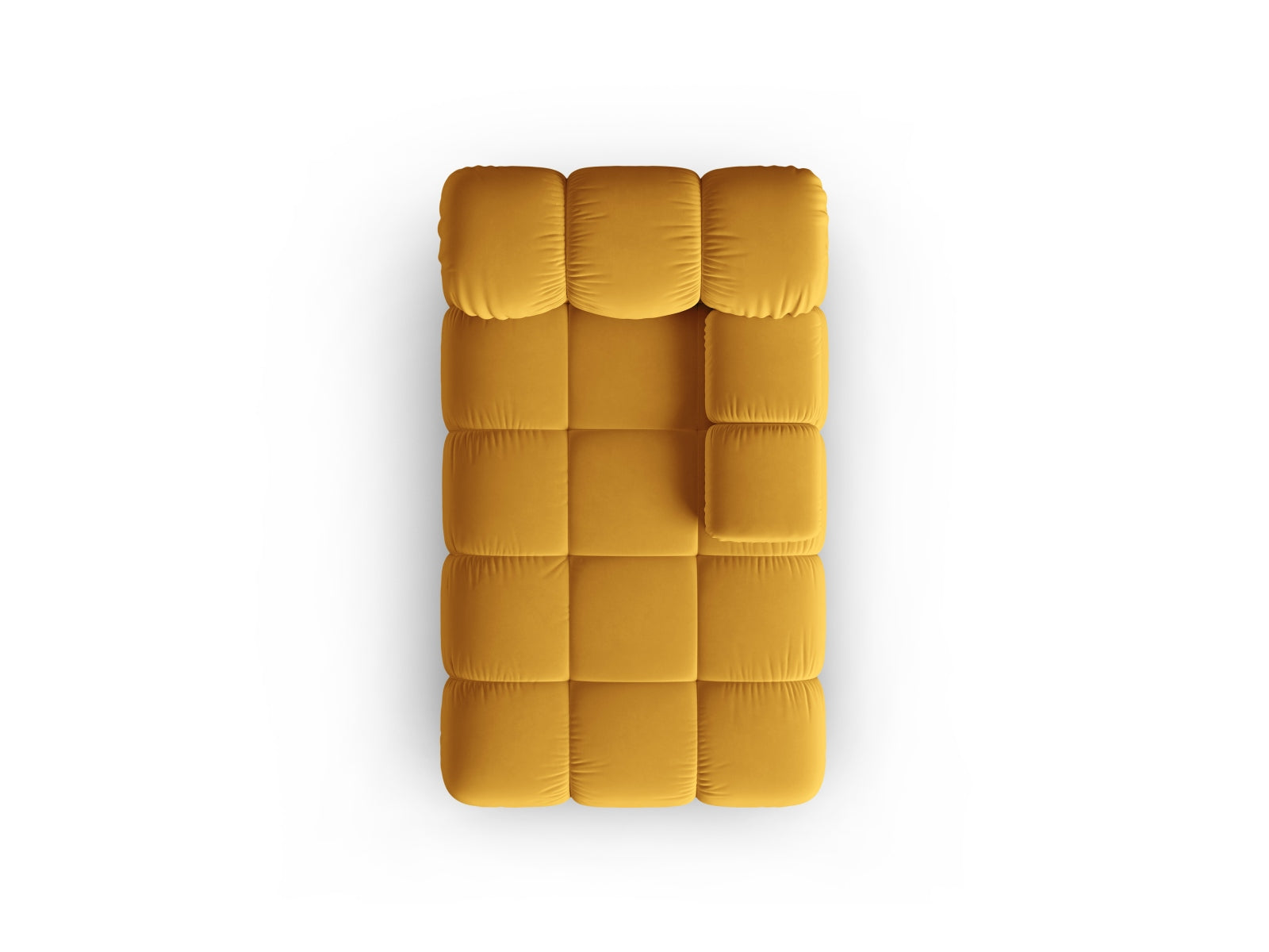 Elegantes Bellis Velour Sofa Chaise Lounge in Gelb-Bluvel, ideal für stilvolle Wohnräume. Modulares Design von Micadoni für individuelle Anpassung.