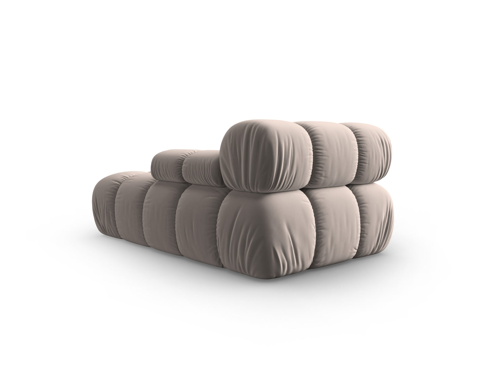 Stilvolles Bellis Velour Sofa Chaise Lounge in sanftem Cappuccino, perfekt für moderne Wohnkonzepte. Hochwertige Verarbeitung von Micadoni.
