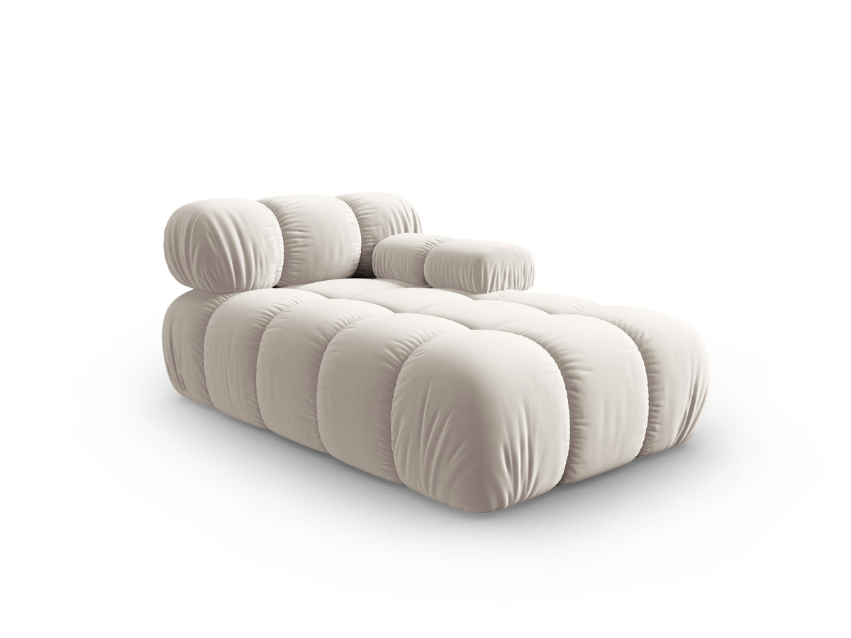 Bellis Velour Sofa Chaise Lounge rechts 1 Sitz 94cm in Dark Beige-Bluvel präsentiert im Onlineshop von KAQTU Design AG. Modulares Sofa ist von Micadoni
