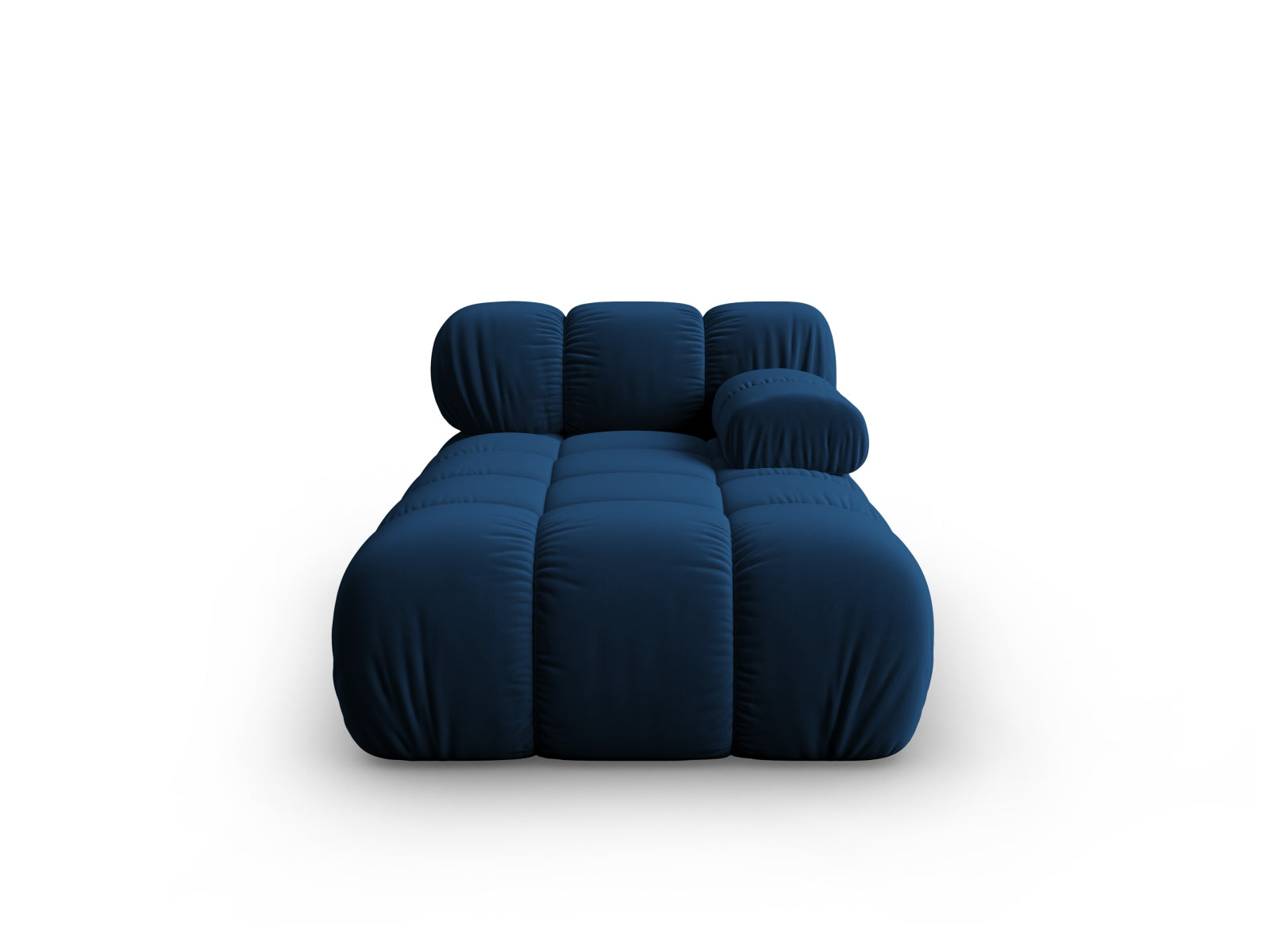 Elegantes Bellis Velour Sofa Chaise Lounge in Gelb-Bluvel, ideal für stilvolle Wohnräume. Modulares Design von Micadoni für individuelle Anpassung.