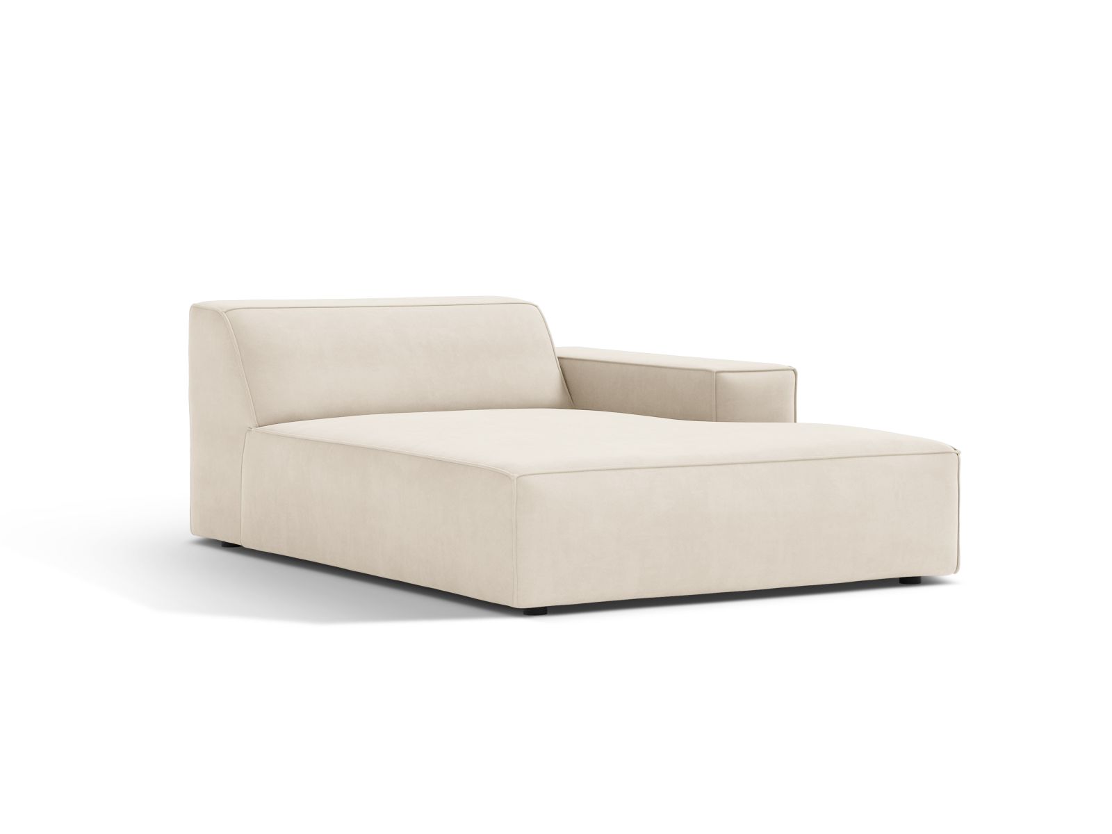 Elegante 1-Sitzer Chaise Longue Rechts Jodie in sanftem Beige, ideal für stilvolle Wohnräume und vielseitige Sofa-Kombinationen.