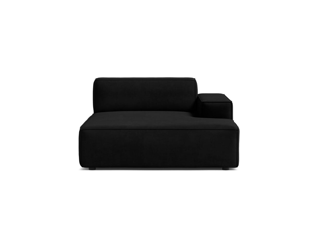 1-Sitzer Chaise Longue Rechts Jodie in Black-Bluvel präsentiert im Onlineshop von KAQTU Design AG. Modulares Sofa ist von Micadoni
