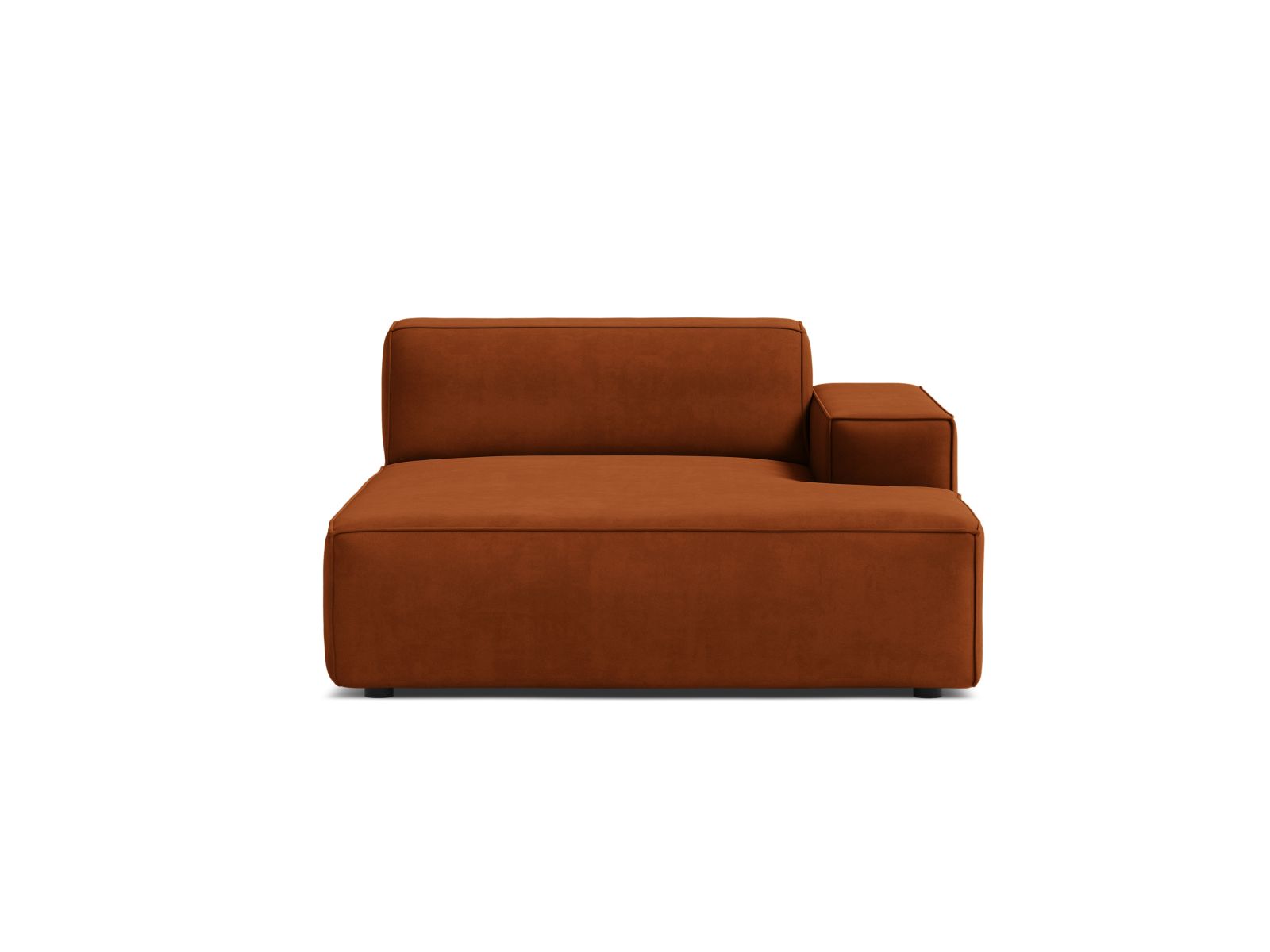1-Sitzer Chaise Longue Rechts Jodie in Terracotta-Bluvel präsentiert im Onlineshop von KAQTU Design AG. Modulares Sofa ist von Micadoni