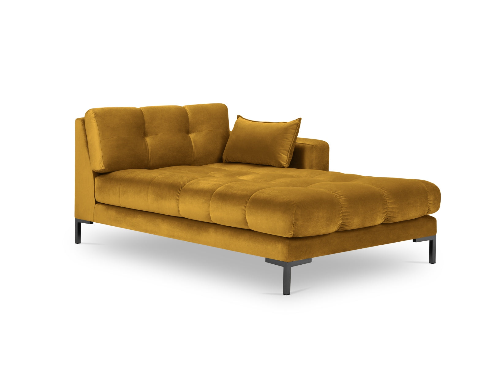 Mamaia Velour Sofa Chaise Lounge rechts 1 Sitz in Yellow/Schwarz präsentiert im Onlineshop von KAQTU Design AG. L-Sofa rechts ist von Micadoni
