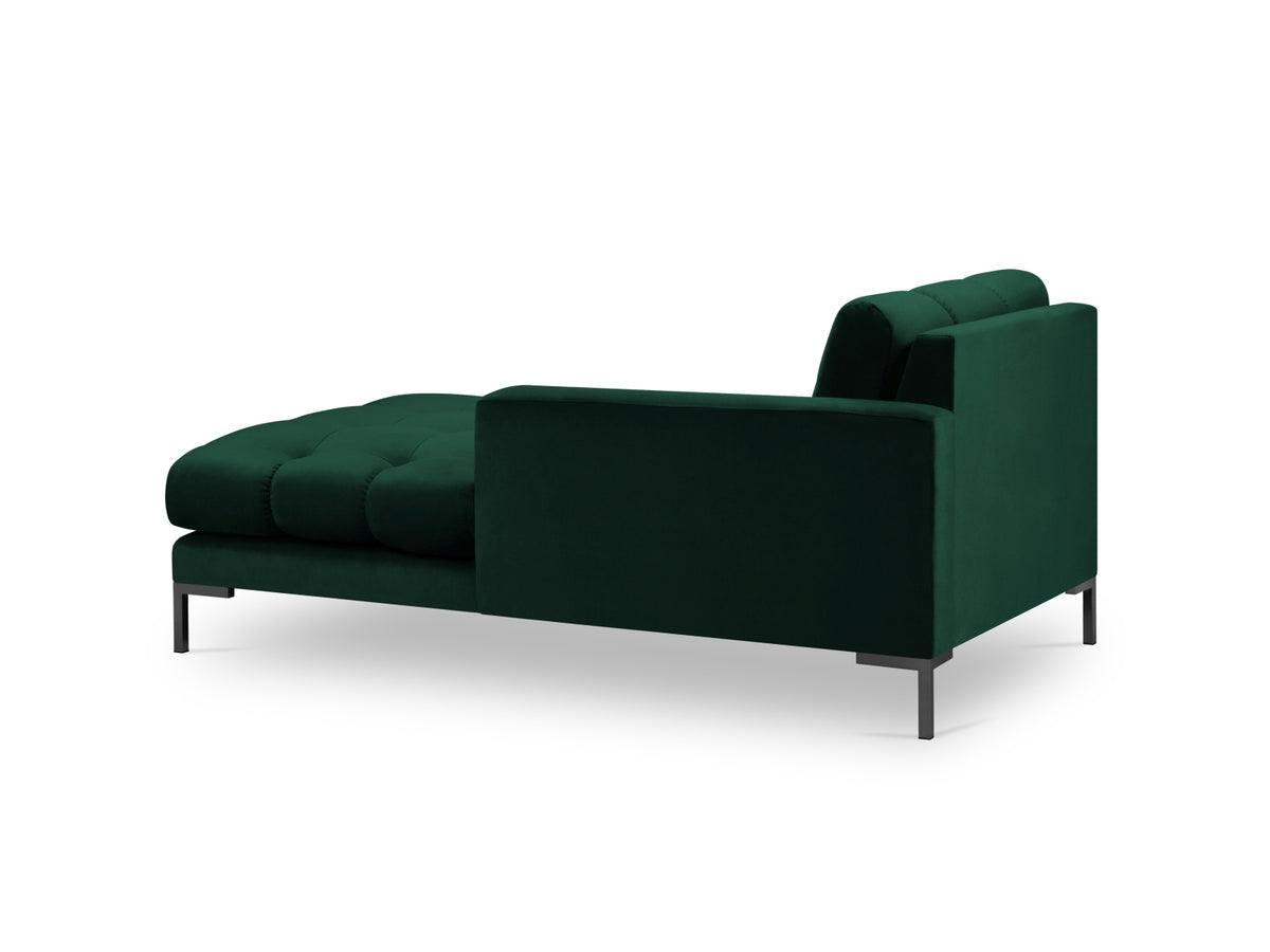 Mamaia Velour Sofa Chaise Lounge rechts 1 Sitz in Bottle Green/Schwarz-Bluvel präsentiert im Onlineshop von KAQTU Design AG. L-Sofa rechts ist von Micadoni