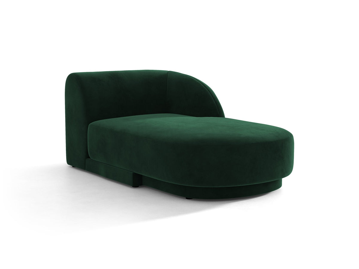 Miley Chaiselongue von Micadoni in Dunkelbeige, Stoffbezug Bluvel, rechtsseitige Ausrichtung, schwarze Kunststoffbeine, modulares Sofa-Element.