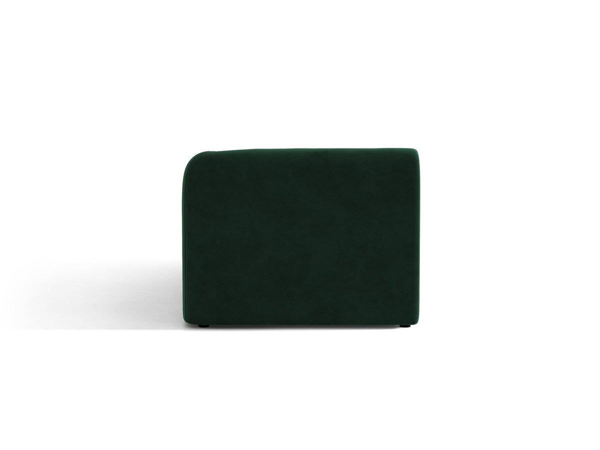 Miley Chaiselongue von Micadoni in Dunkelbeige, Stoffbezug Bluvel, rechtsseitige Ausrichtung, schwarze Kunststoffbeine, modulares Sofa-Element.