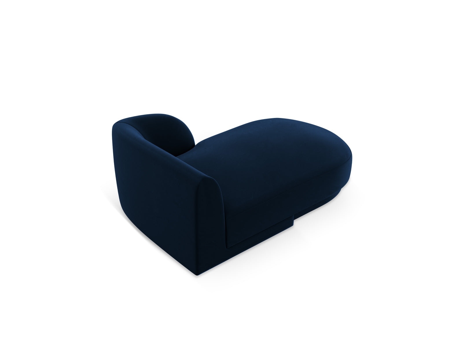 Stylisches 2-Sitzer Miley Velour Sofa Chaise Lounge rechts in Royal Blue, perfekt für moderne Wohnkonzepte und gemütliche Entspannung.