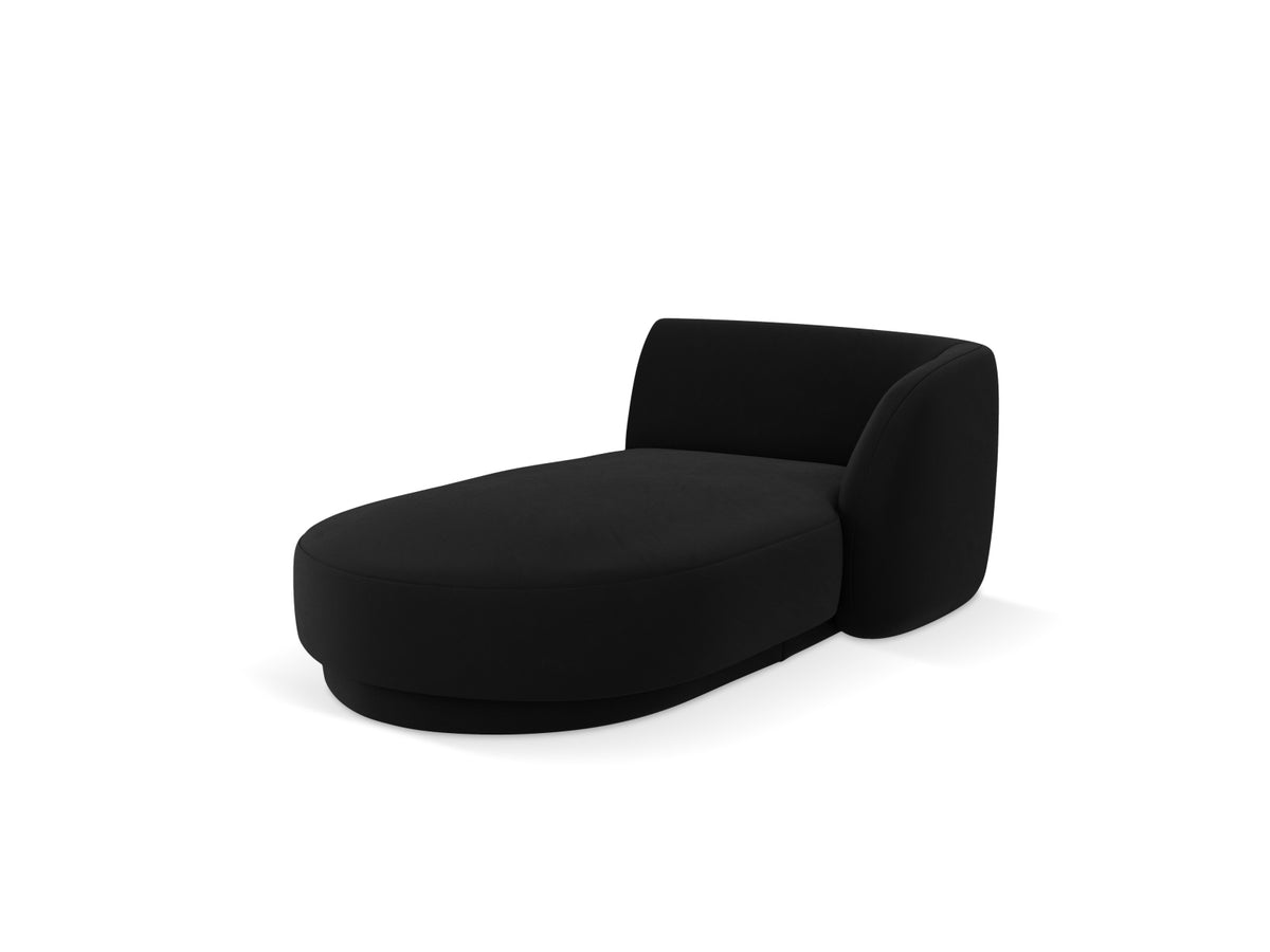 Miley Velour Sofa Chaise Lounge rechts 2 Sitzer in Black-Bluvel präsentiert im Onlineshop von KAQTU Design AG. L-Sofa rechts ist von Micadoni