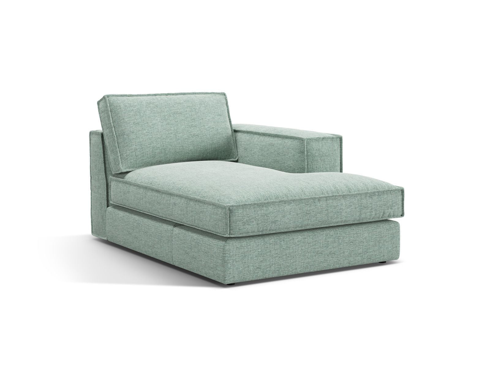 Elegante 1-Sitzer Chaise Longue rechts in Mint von Micadoni, ideal für stilvolle Wohnräume und vielseitige Sofa-Kombinationen.