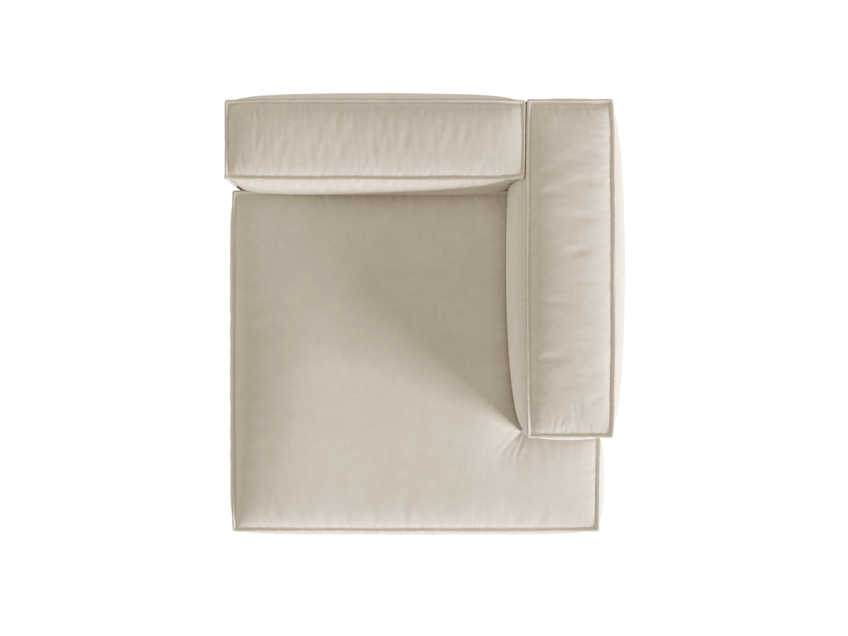 Nuria Velour Chaise Longue rechts 1 Sitzer in Beige-Paris präsentiert im Onlineshop von KAQTU Design AG. Modulares Sofa ist von Micadoni