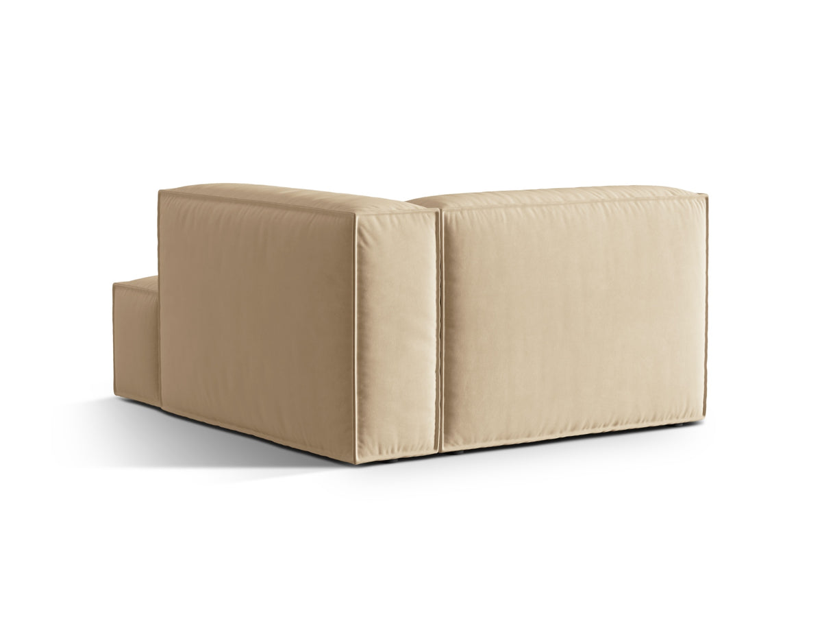 Nuria Velour Chaise Longue rechts 1 Sitzer in Nude-Paris präsentiert im Onlineshop von KAQTU Design AG. Modulares Sofa ist von Micadoni