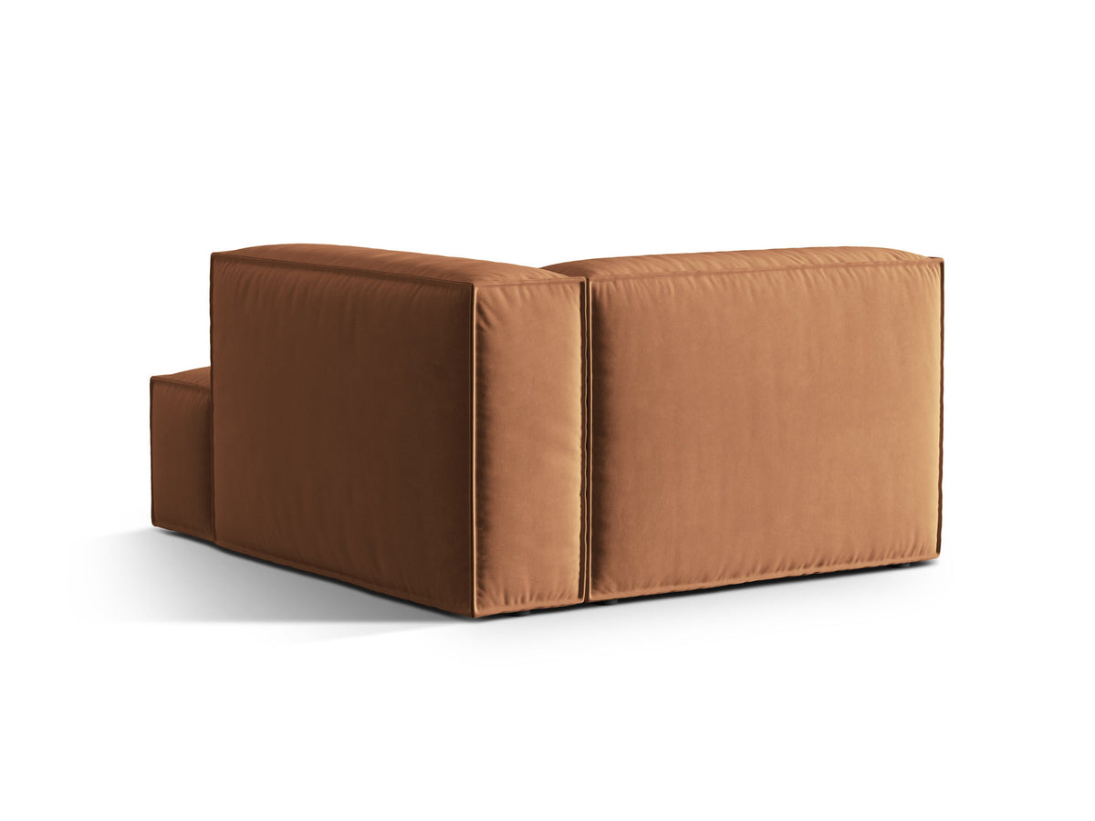 Nuria Velour Chaise Longue rechts 1 Sitzer in Honey-Paris präsentiert im Onlineshop von KAQTU Design AG. Modulares Sofa ist von Micadoni
