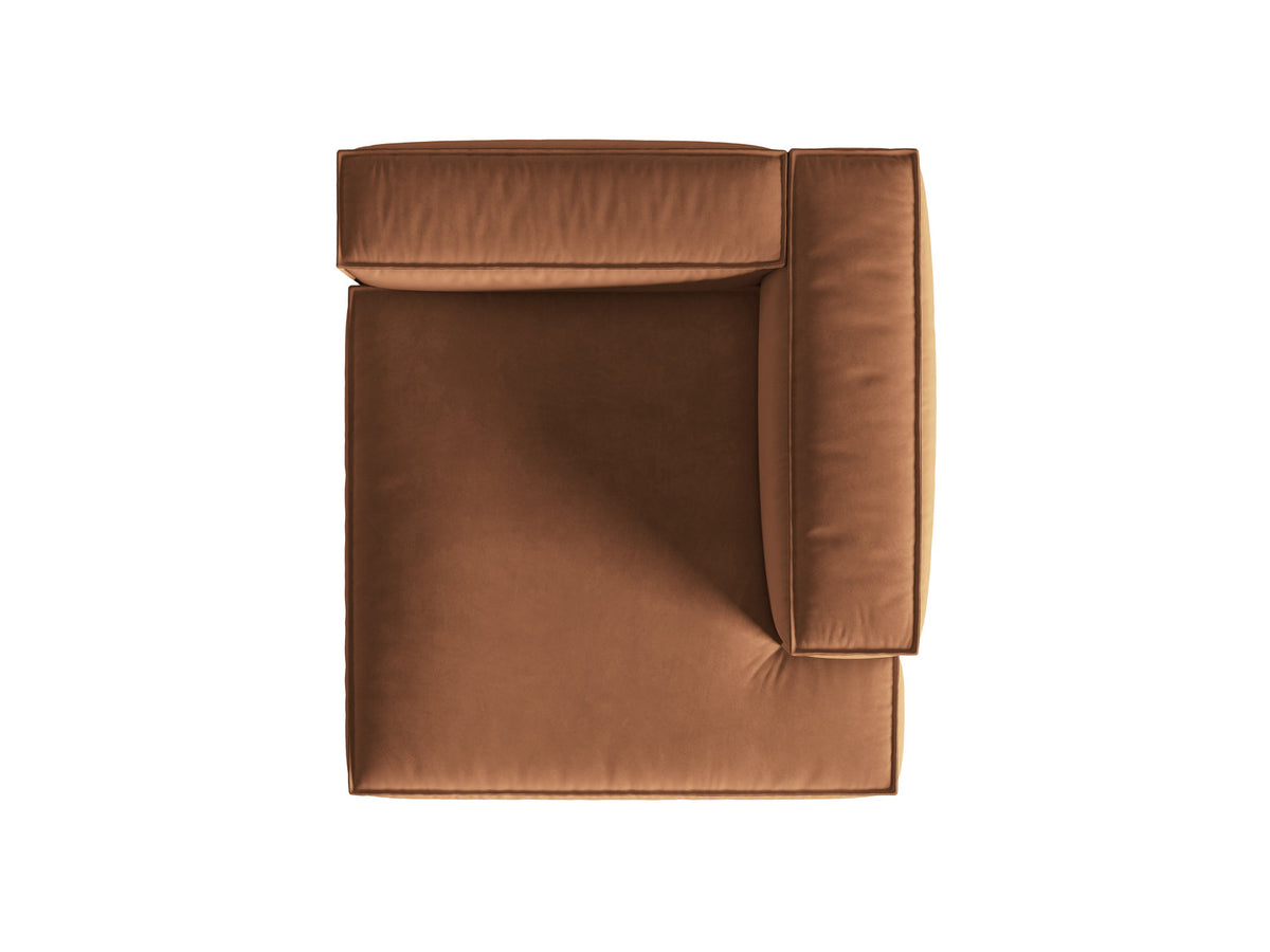 Nuria Velour Chaise Longue rechts 1 Sitzer in Honey-Paris präsentiert im Onlineshop von KAQTU Design AG. Modulares Sofa ist von Micadoni
