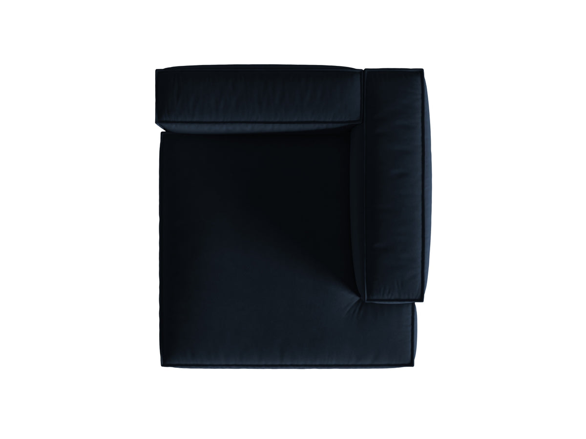 Nuria Velour Chaise Longue rechts 1 Sitzer in Dark Blue-Paris präsentiert im Onlineshop von KAQTU Design AG. Modulares Sofa ist von Micadoni