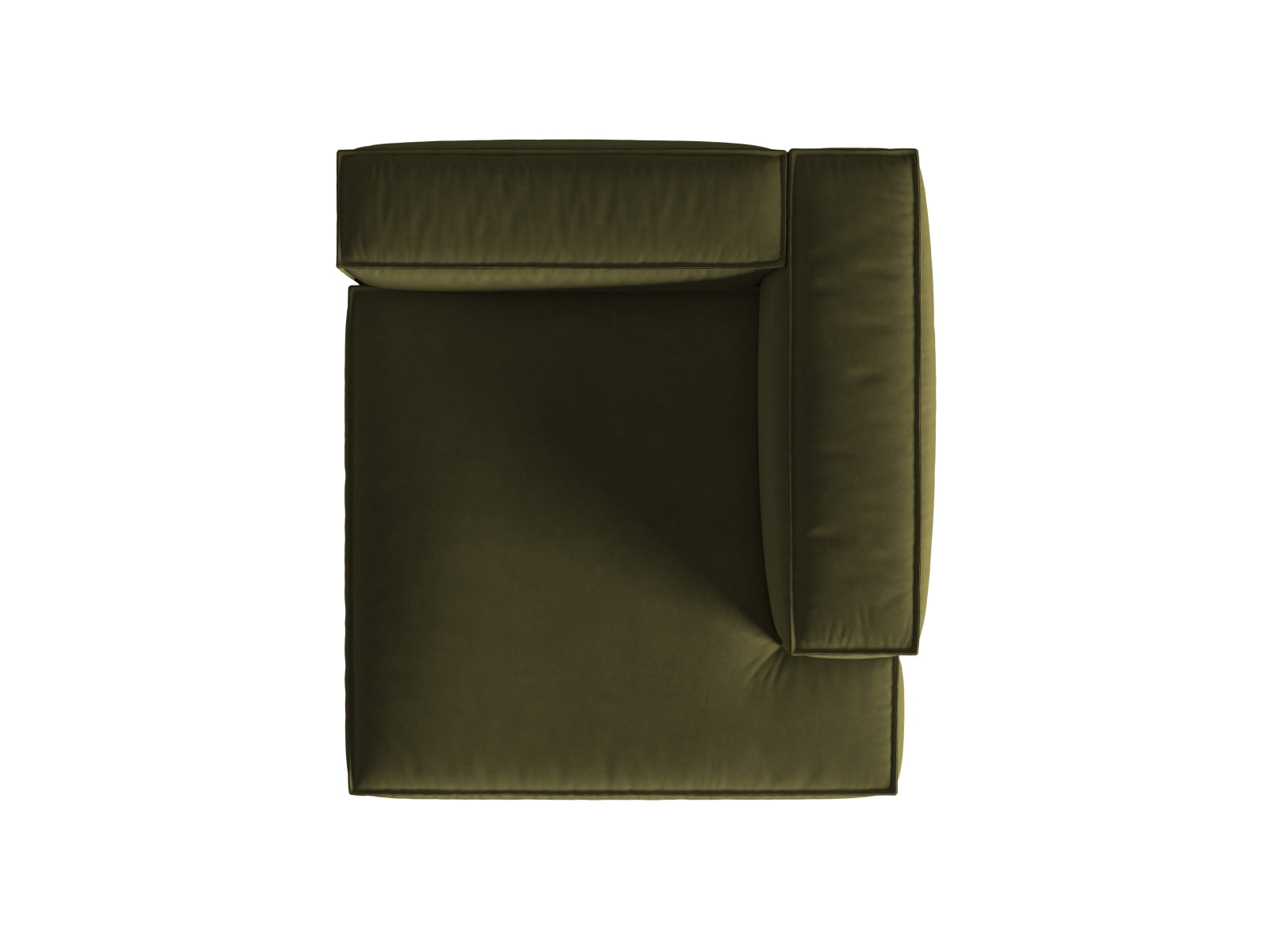 Nuria Velour Chaise Longue rechts 1 Sitzer in Moss Green Melange-Paris präsentiert im Onlineshop von KAQTU Design AG. Modulares Sofa ist von Micadoni