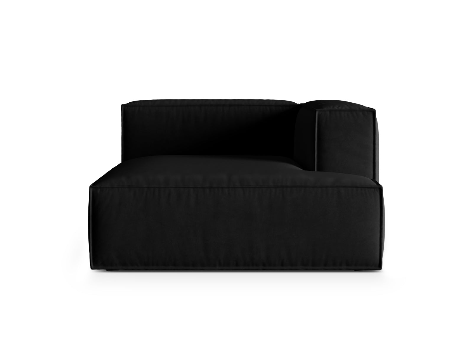 Nuria Velour Chaise Longue rechts 1 Sitzer in Black-Paris präsentiert im Onlineshop von KAQTU Design AG. Modulares Sofa ist von Micadoni