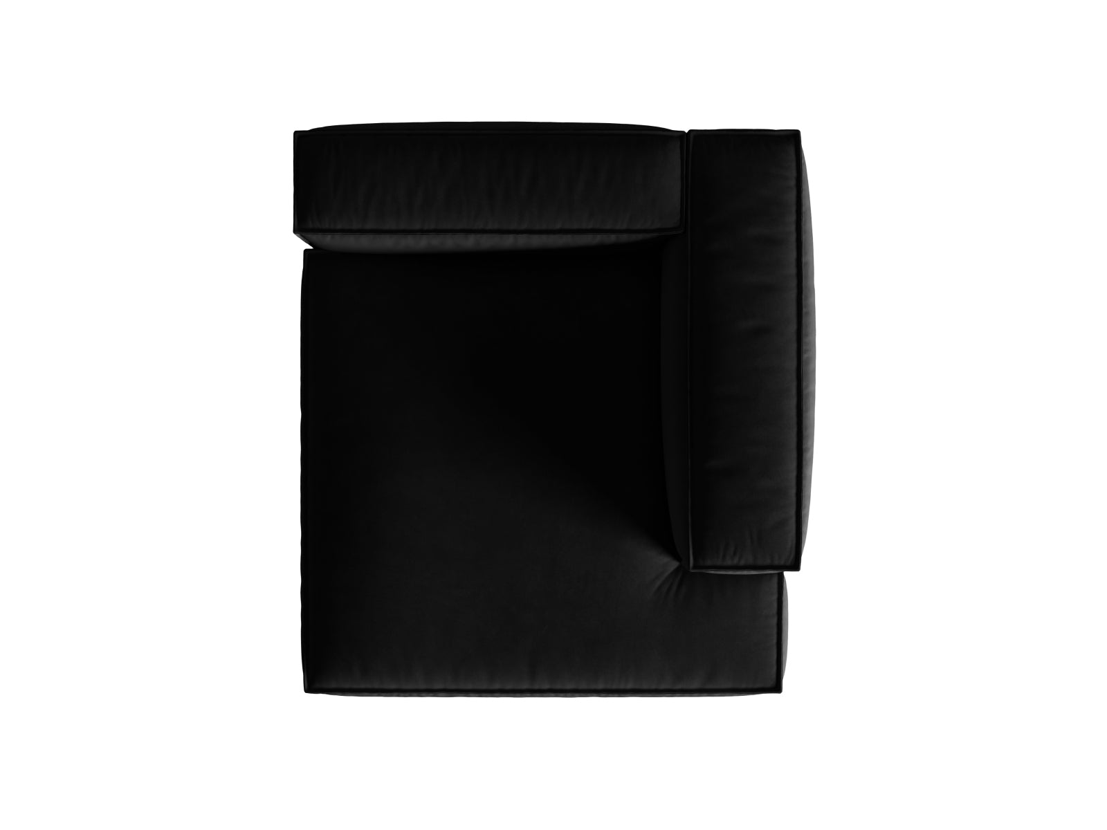 Stylische rechte Nuria Velour Chaise Longue von Micadoni, ideal für gemütliche Ecken und modernes Wohndesign.