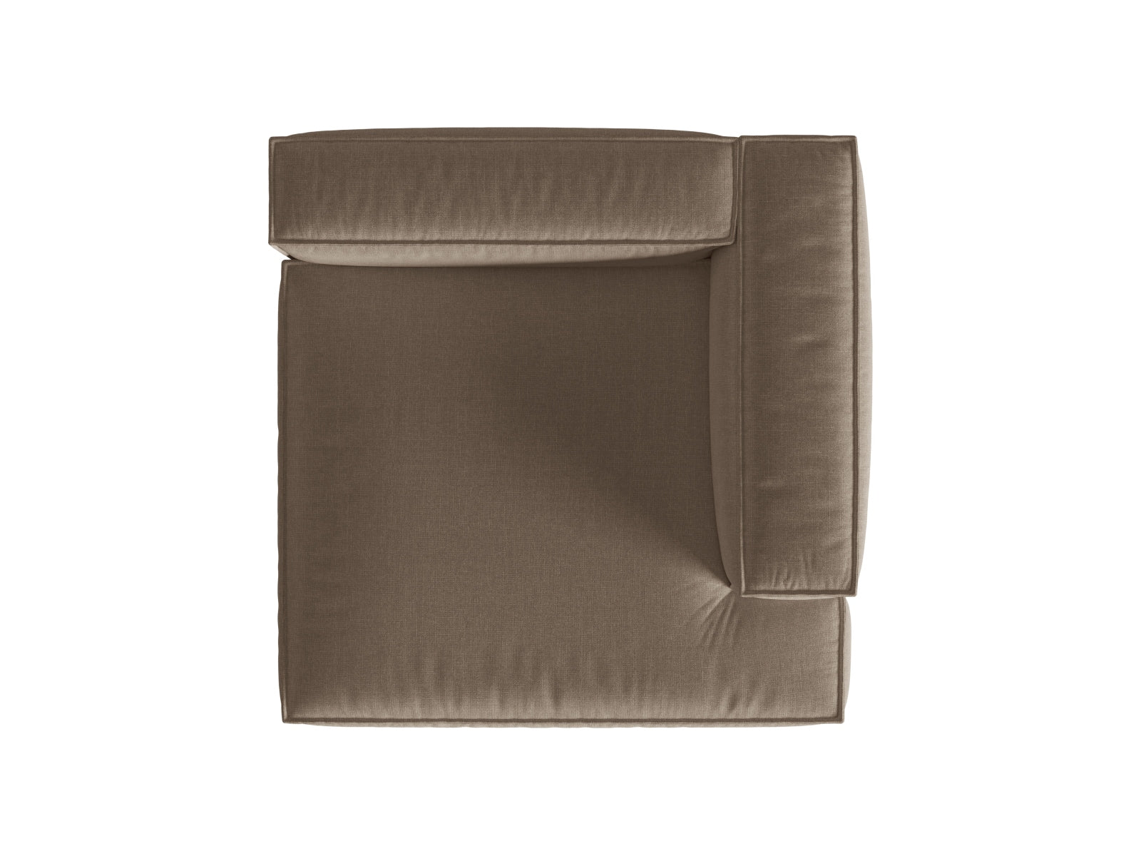 Stilvolle 1-Sitzer Chaise Longue Rechts Nuria in sanftem Cappuccino, perfekt für gemütliche Ecken und zeitgemäße Einrichtung.