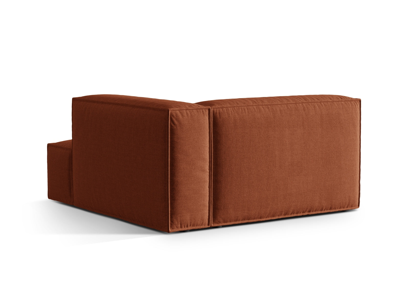 Elegante rechte Chaise Longue Nuria in Ziegelrot, ideal für stilvolle Wohnräume und individuelle Sofa-Layouts.