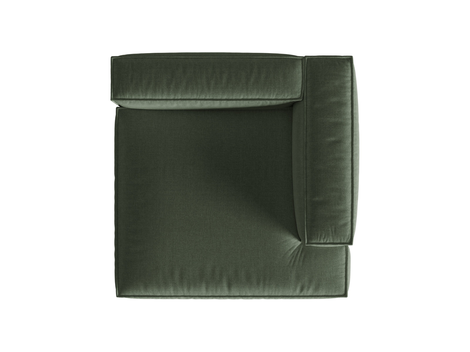 Moderne 1-Sitzer Chaise Longue Rechts Nuria in edlem Moosgrün, perfekt für gemütliche Ecken und geschmackvolle Einrichtung.