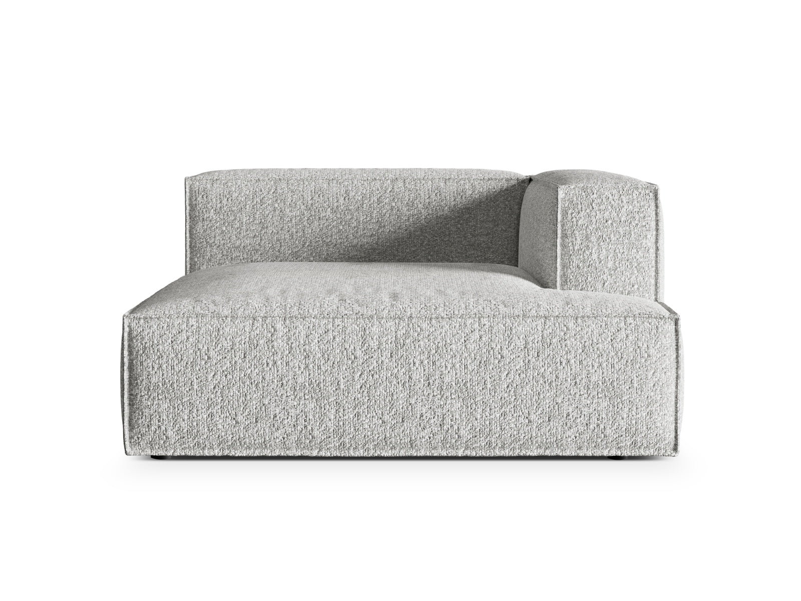 Moderne Nuria Boucle Chaise Longue rechts, 1 Sitzer in edlem Silver-Monet, perfekt für ein elegantes und gemütliches Ambiente.