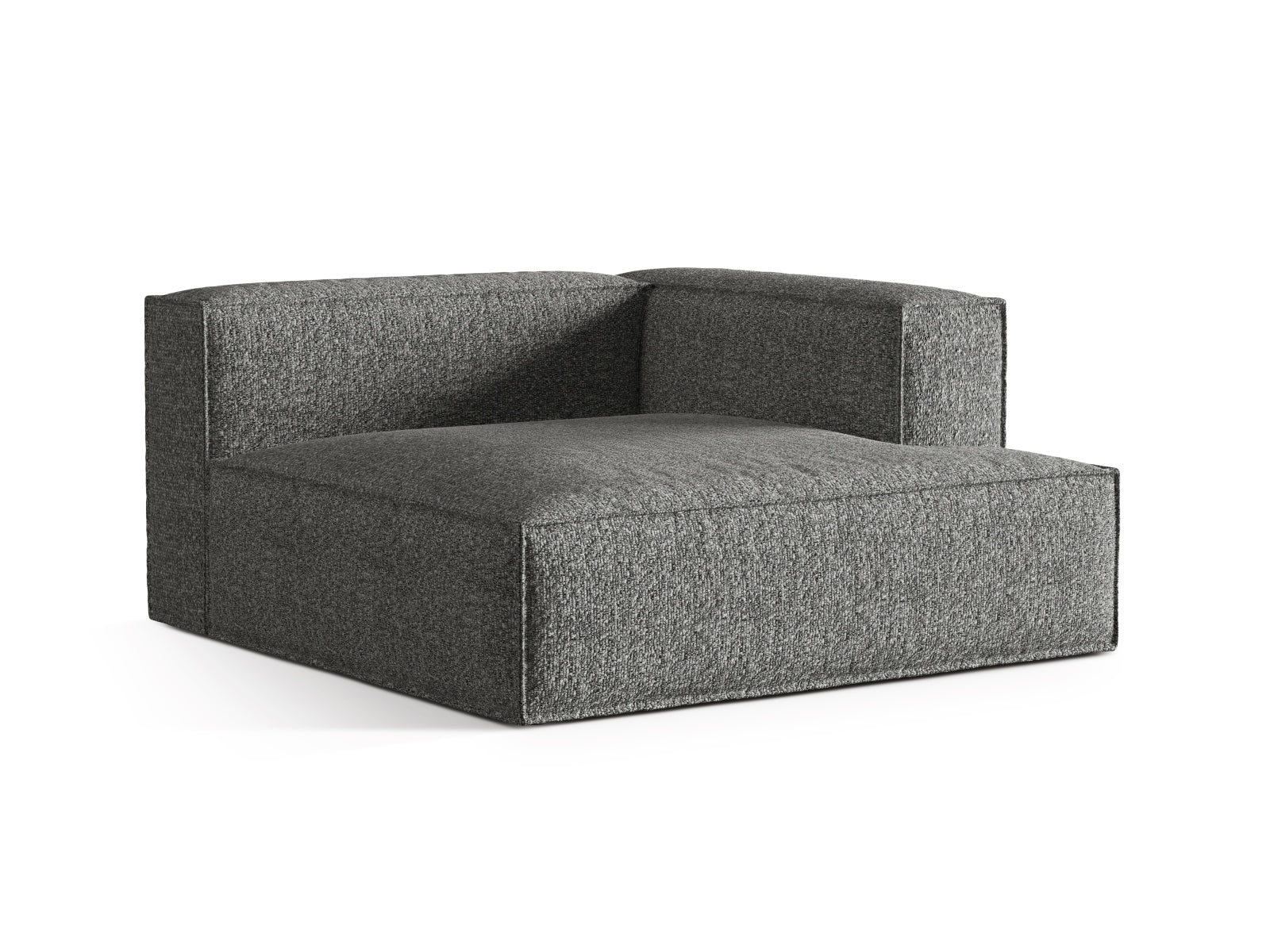 Entdecken Sie die stilvolle Nuria Boucle Chaise Longue rechts von Micadoni – ein komfortabler 1-Sitzer, der modernes Design und Gemütlichkeit vereint.