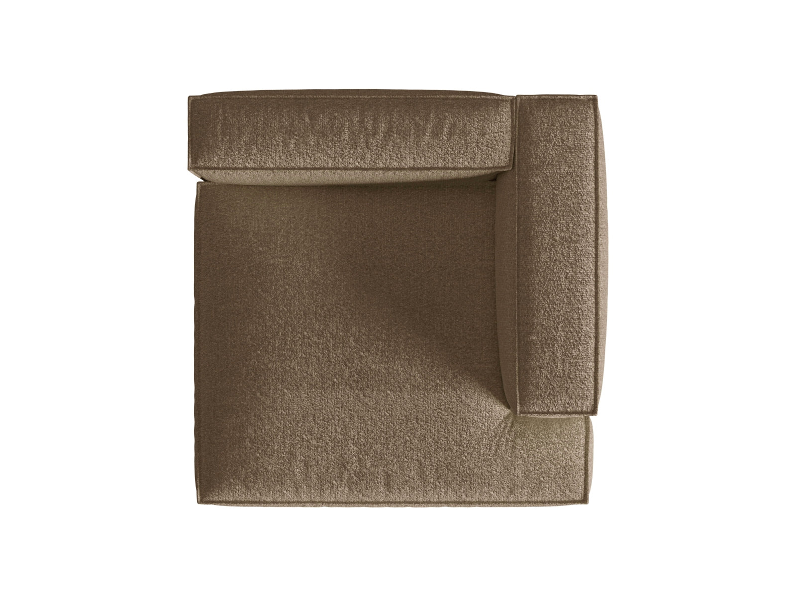 Elegante Nuria Boucle Chaise Longue rechts, 1 Sitzer in warmem Cappuccino, ideal für moderne, flexible Wohnkonzepte.