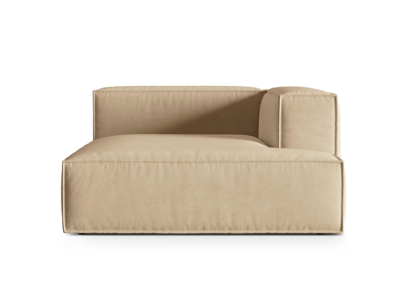 Nuria Velour Chaise Longue rechts 1 Sitzer in Nude-Paris präsentiert im Onlineshop von KAQTU Design AG. Modulares Sofa ist von Micadoni
