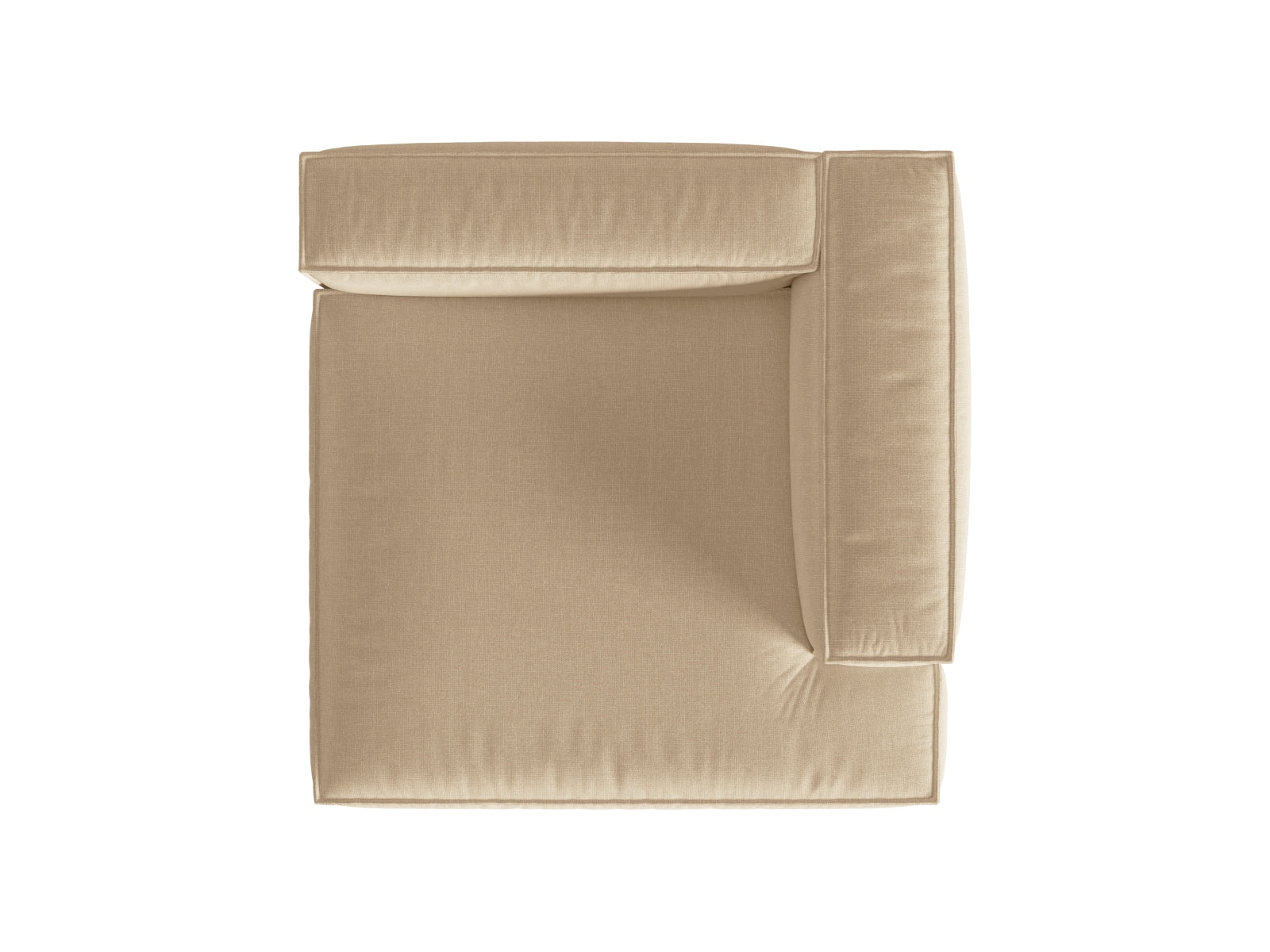 Stilvolle Nuria Velour Chaise Longue in zartem Nude, perfekter 1-Sitzer für moderne Wohnkonzepte von Micadoni.