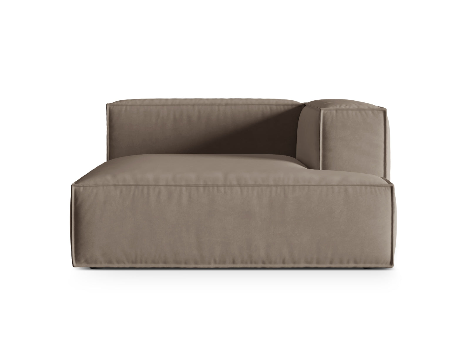 Nuria Velour Chaise Longue rechts 1 Sitzer in Warm grey-Paris präsentiert im Onlineshop von KAQTU Design AG. Modulares Sofa ist von Micadoni