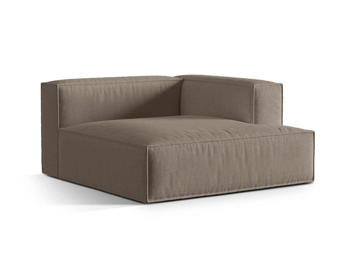 Nuria Velour Chaise Longue rechts 1 Sitzer in Warm grey-Paris präsentiert im Onlineshop von KAQTU Design AG. Modulares Sofa ist von Micadoni